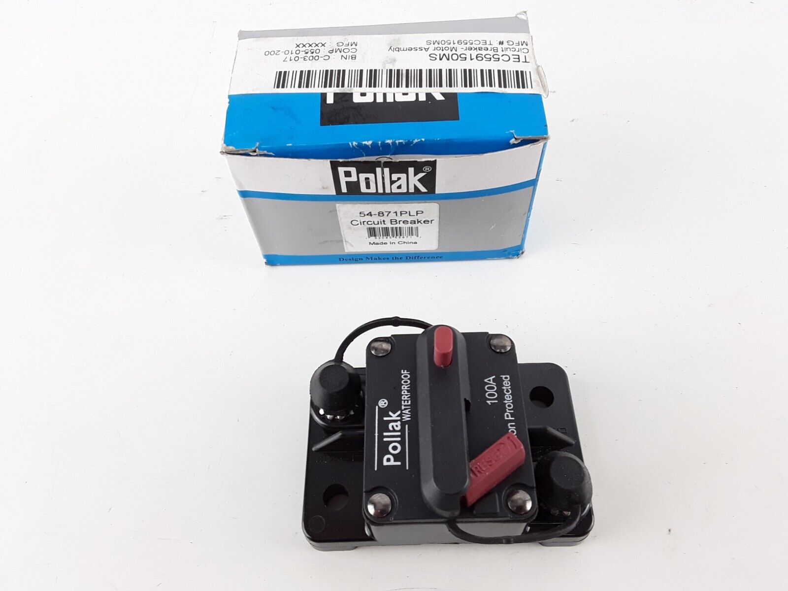 Pollak Surface Mounted 100-Amp Type III 3 Circuit Breaker 12V with Manual Reset - HotCarParts