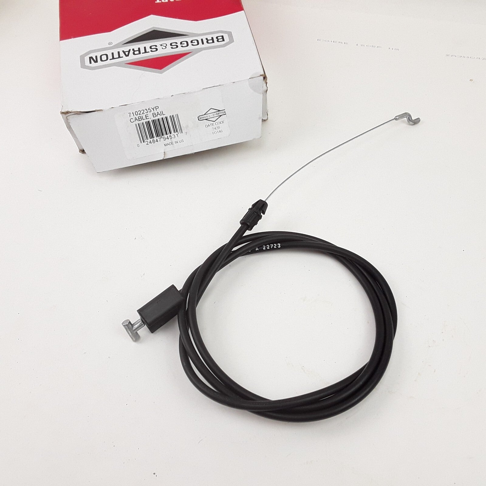 Briggs and Stratton 7102235YP Bail Cable Black Silver Fits Lawn Mowers