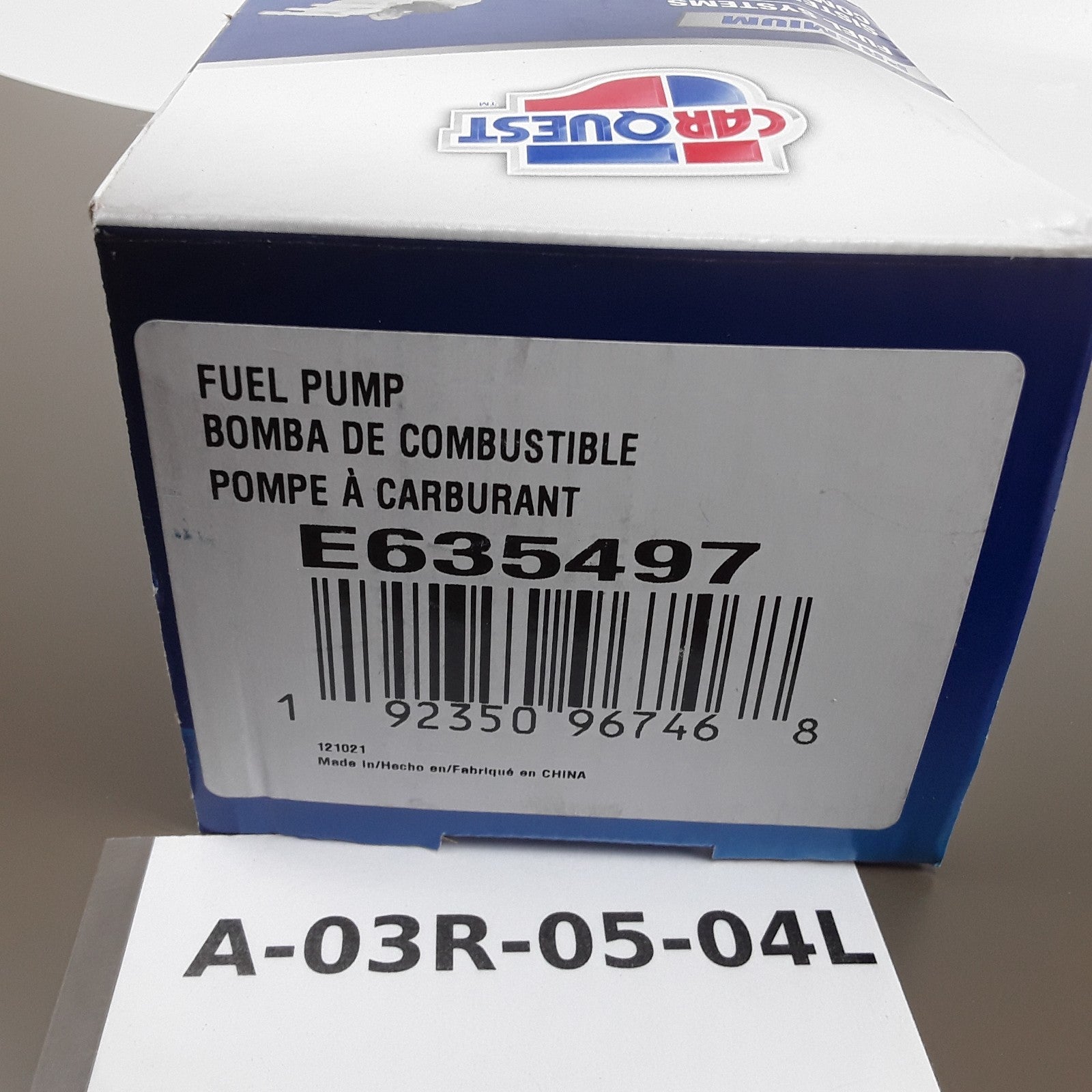 Carquest E635497 Fuel Pump For Volkswagen Passat Cabrio EuroVan 1993-97, 1999-03