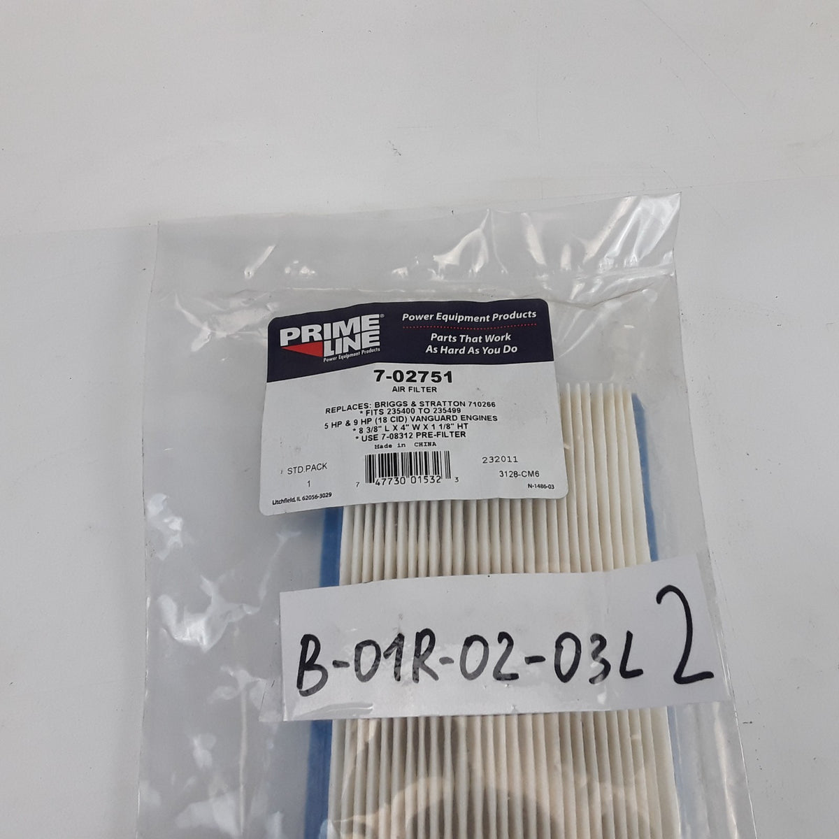 Prime Line 7-02751 Engine Air Filter Small Gas Engines Fits 235400 to 235499