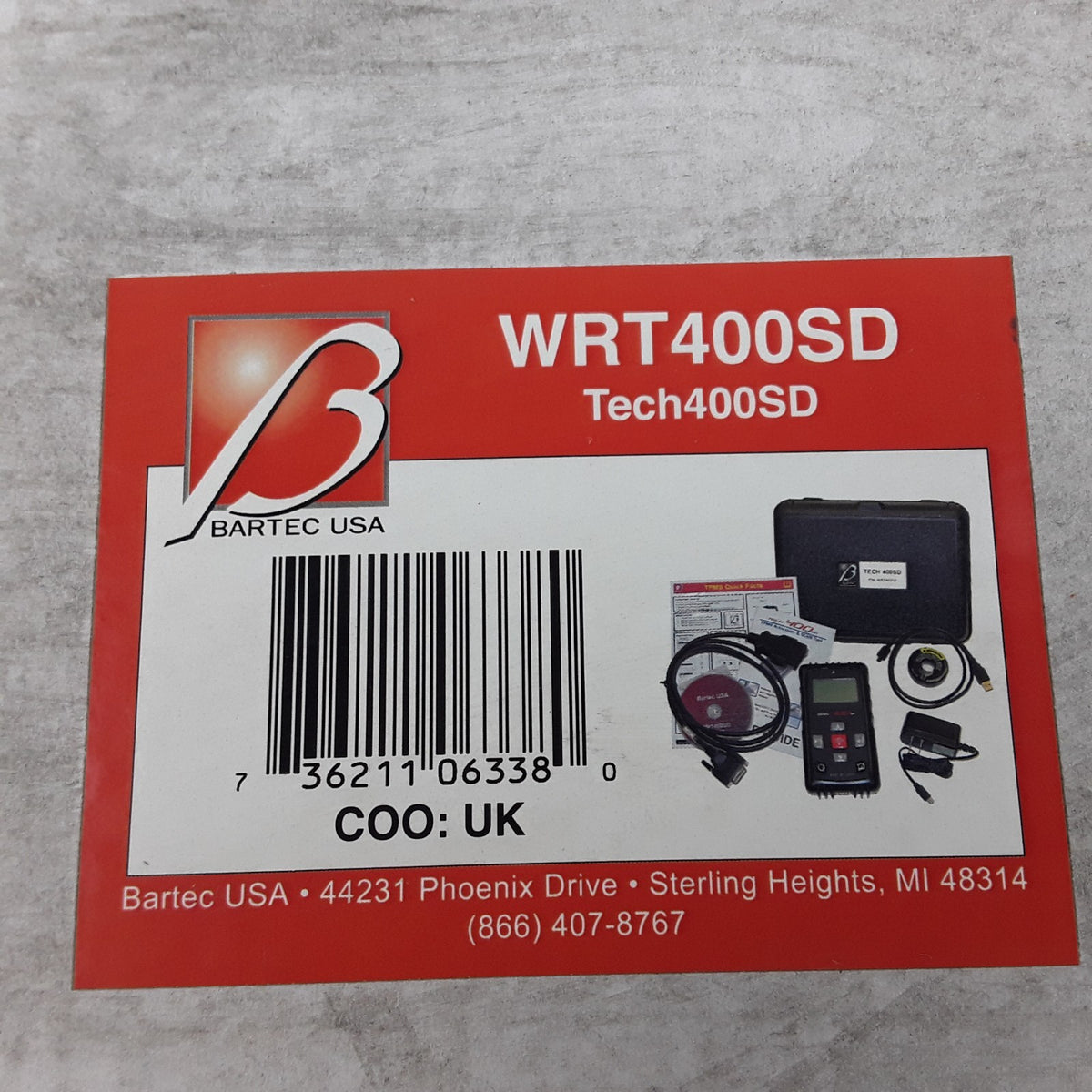 Bartec Tech400SD TPMS Diagnostic Tire Pressure Monitoring System Tool WRT400SD