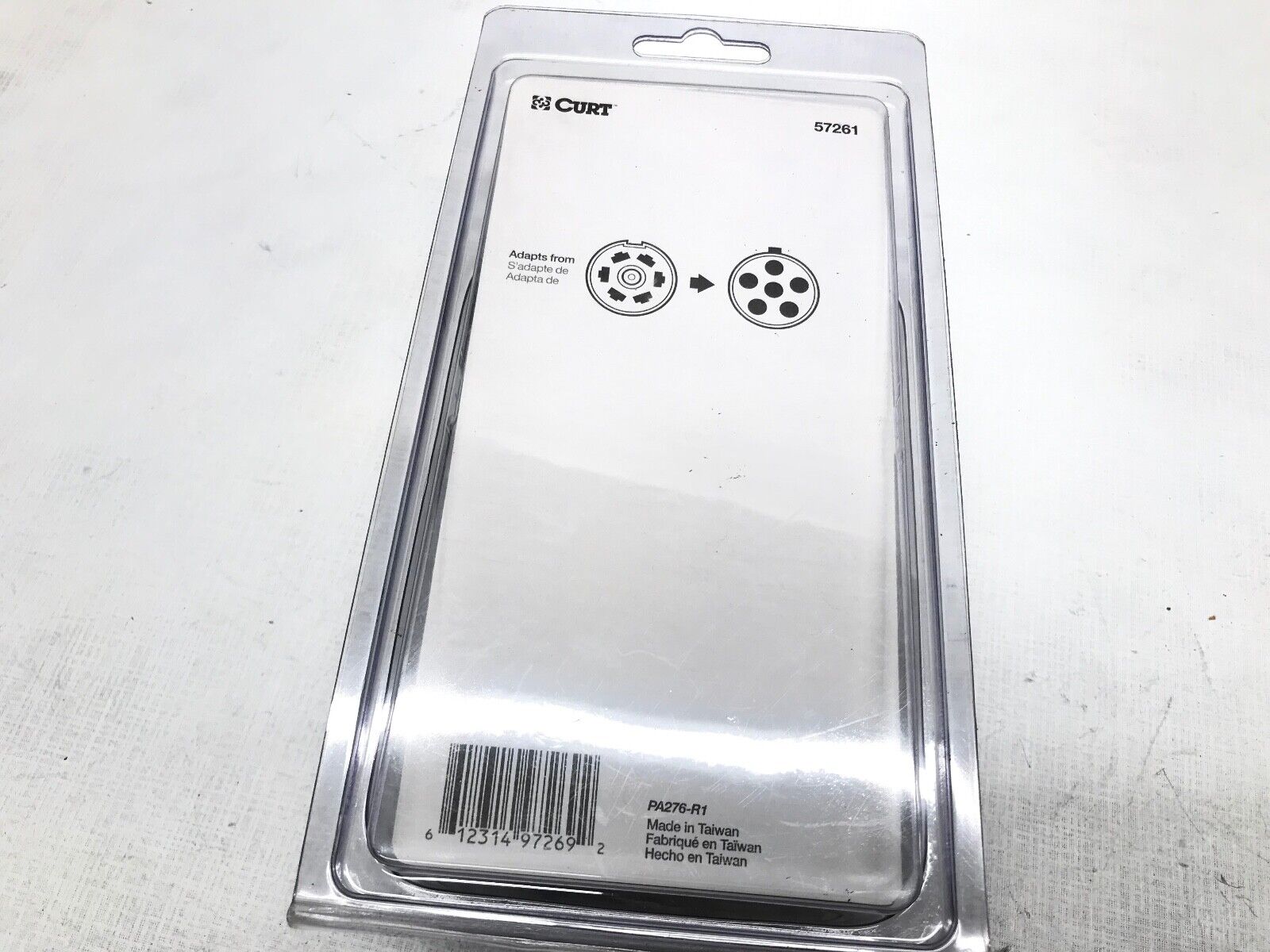 CURT 57261 7-Way Round RV To 6-Way Round Adapter - HotCarParts