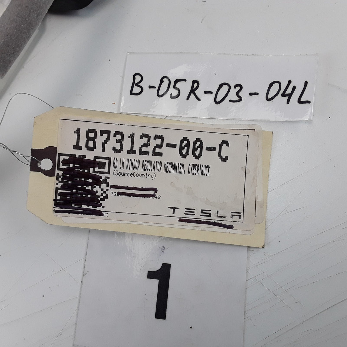 1873122-00-C Rear Left Hand Window Regulator For Tesla Cybertruck Genuine OEM