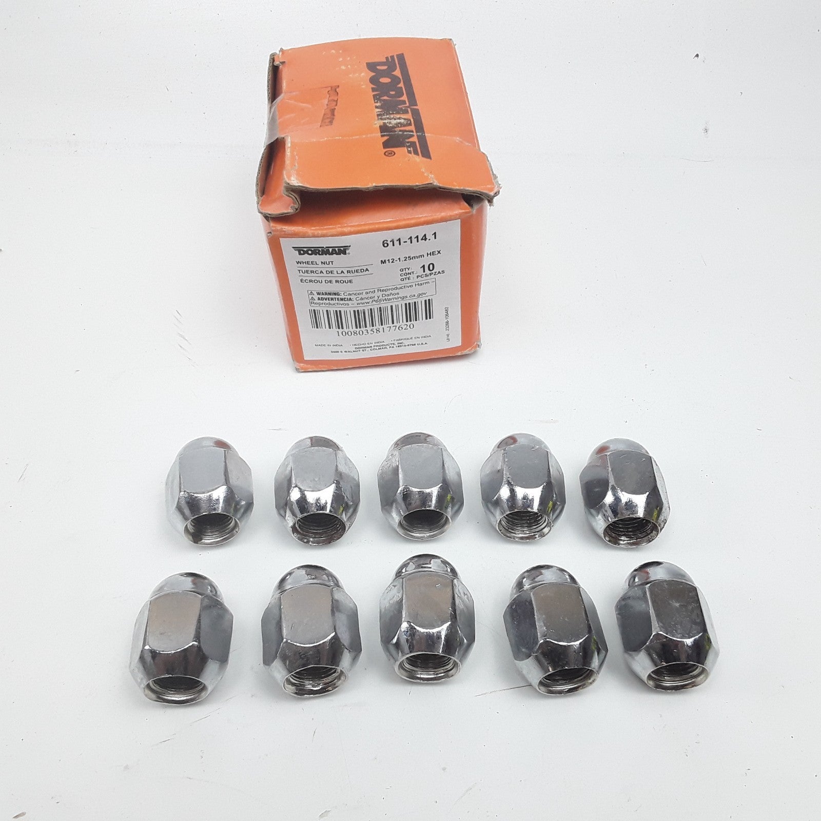 Set of 10 Wheel Lug Nut M12-1.25mm Fits INFINITI M45 M35 Nissan NP300 LEAF GT-R