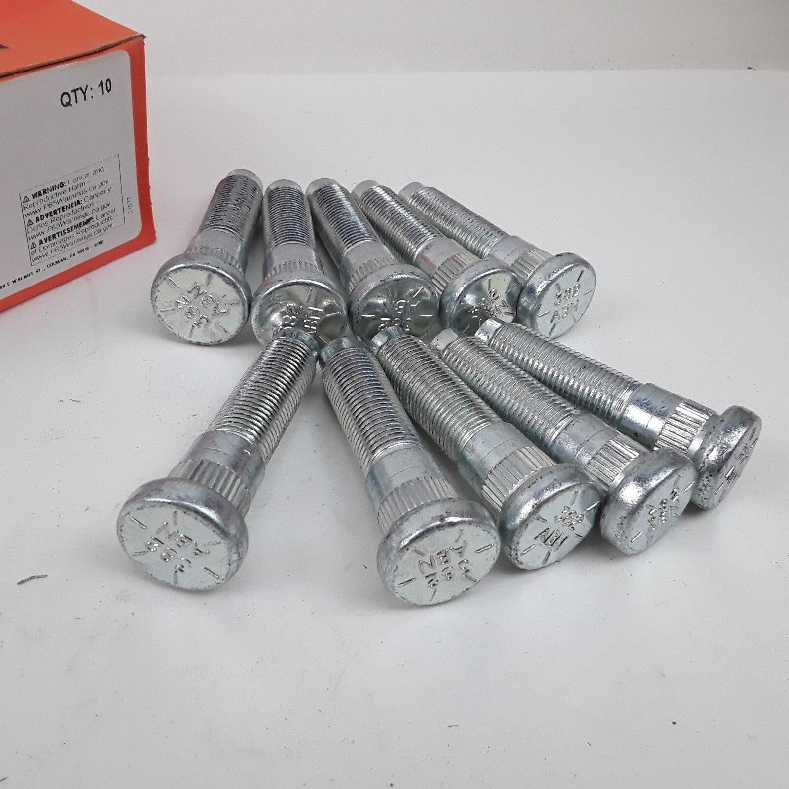 10 Serrated Wheel Stud 0.648 In Knurl 2-13/32" For Dodge B2500 Ram 2500 3500 Van