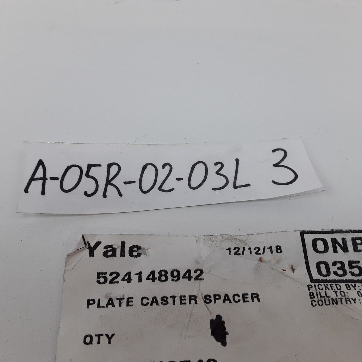 Yale 524148942 Plate Caster Spacer Fits Yale Forklift MPW045E MPB040E MPW050E