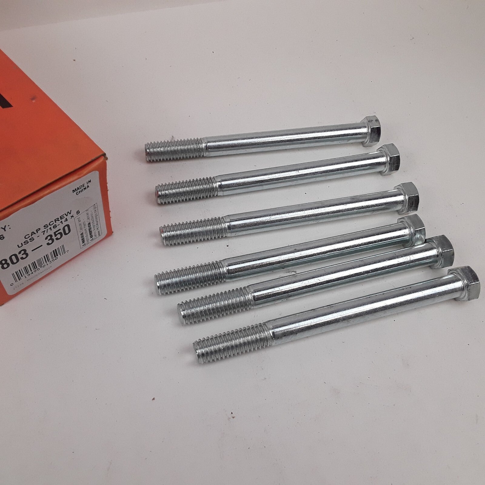 Multipurpose Car Truck Bolt Cap Screw-Hex Head-Grade 5- 7/16-14 x 5 In Pack of 6