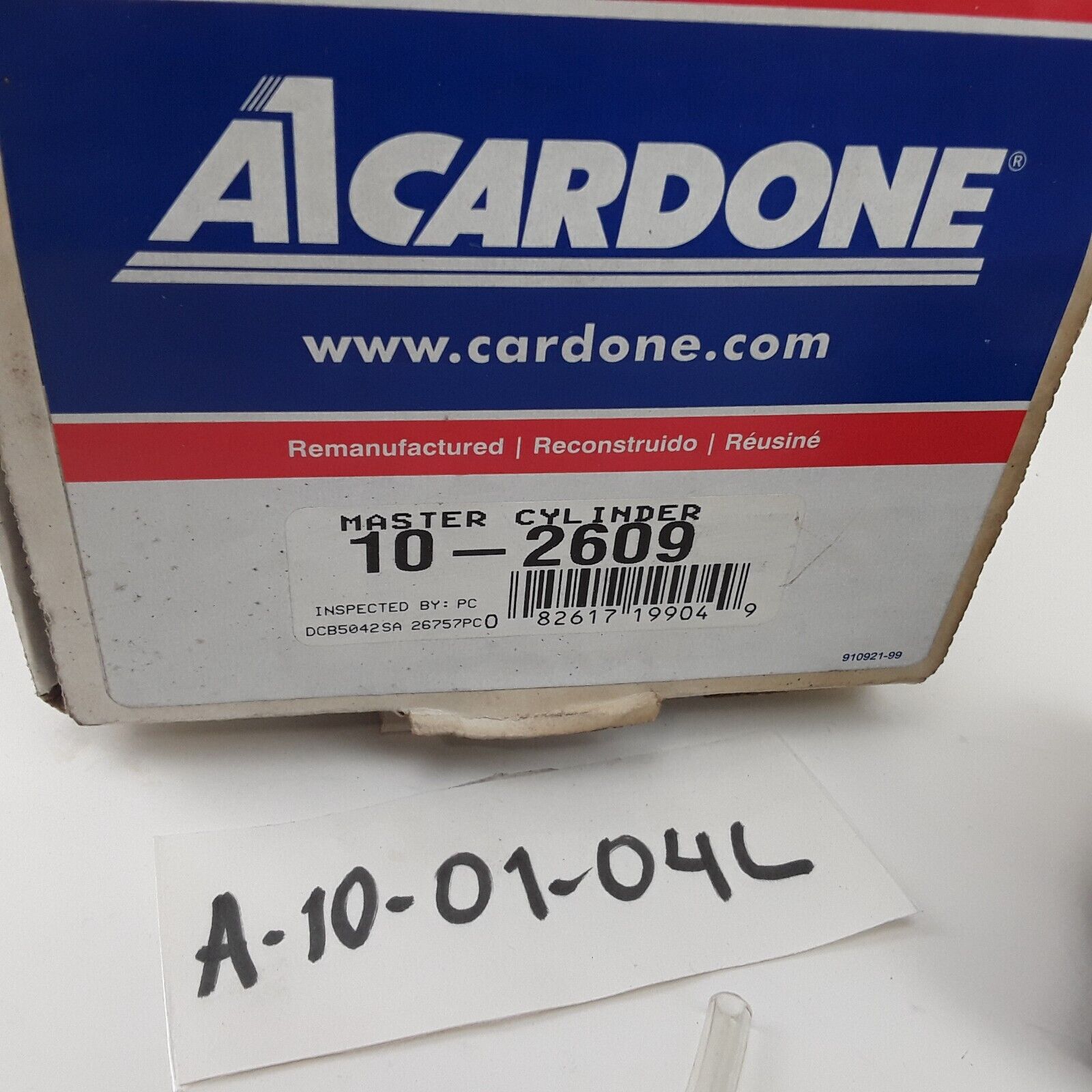 Cardone 10-2609 Brake Master Cylinder Reman For Buick Century 1994 1995 1996