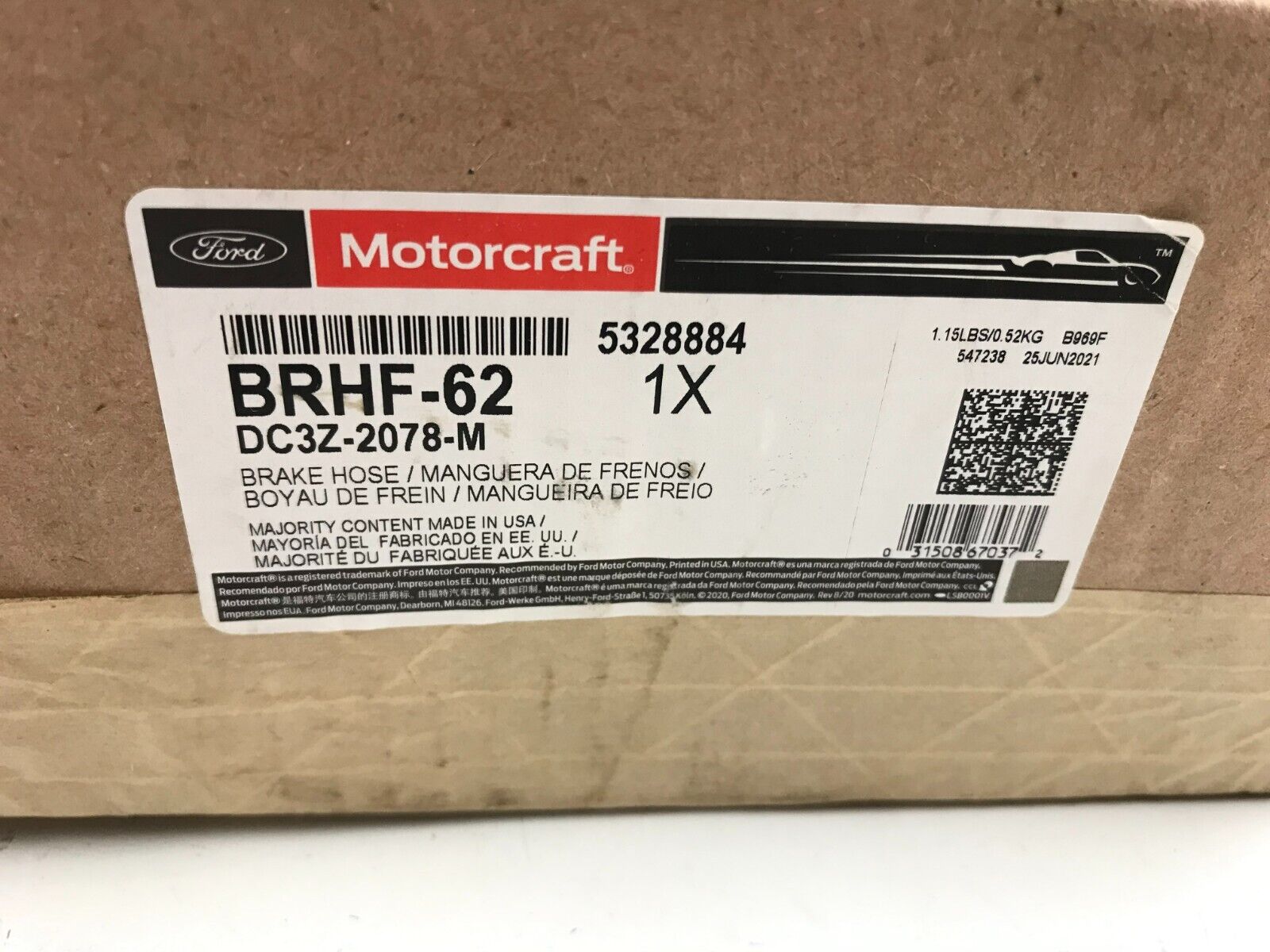 Brake Hydraulic Hose-RWD Front Right Motorcraft BRHF-62 DC3Z-2078-M FAST SHIPP - HotCarParts