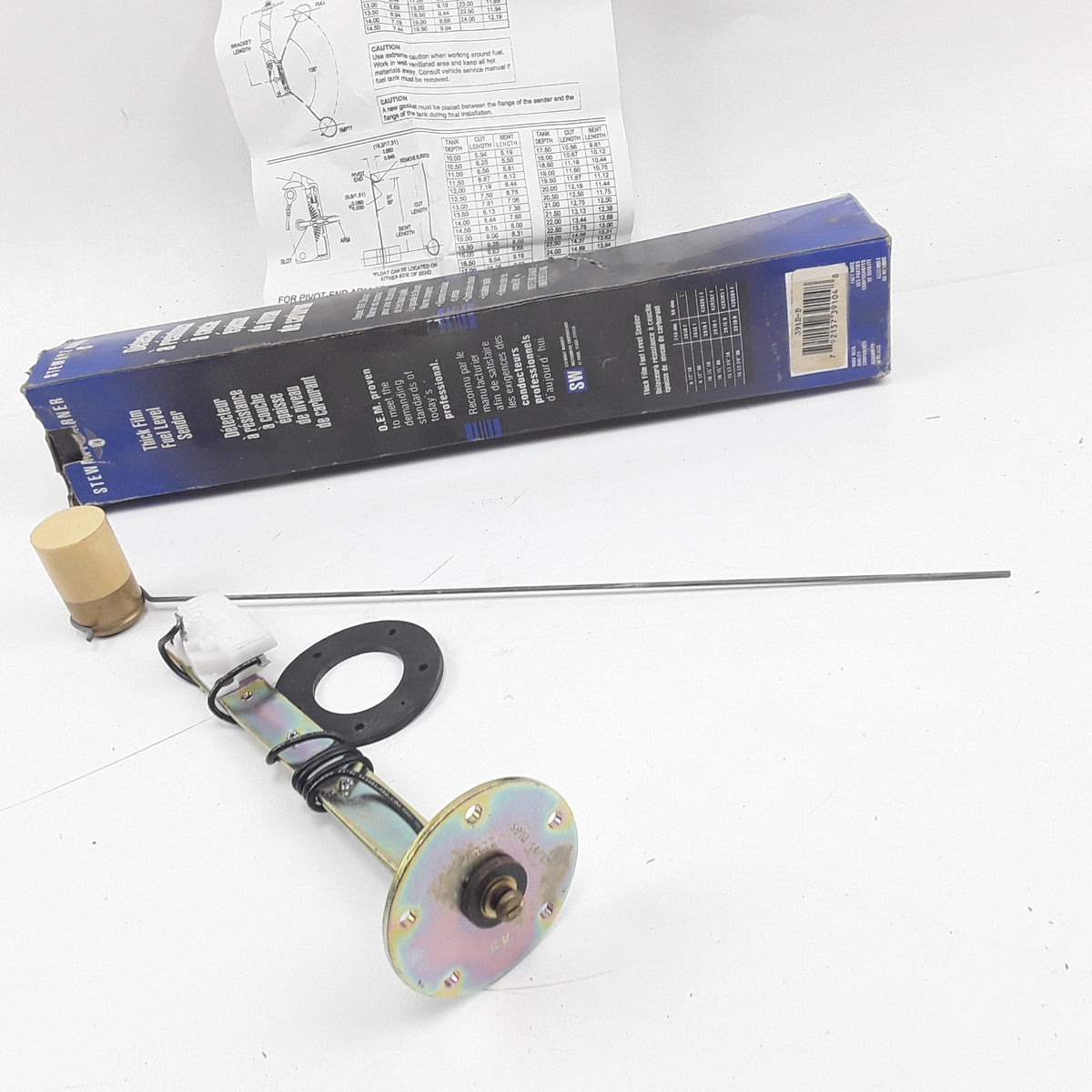 Stewart Warner 15-1/2"-24" Tank Depth Float Arm Fuel Level Sender 240 ohms