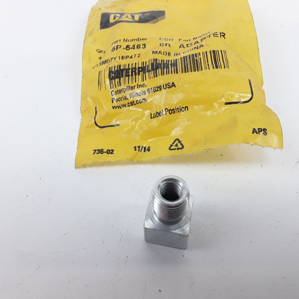 Cat 5P-5463 22 mm Long Straight Adapter (NPSM to NPTF) For Chassis Arrangement