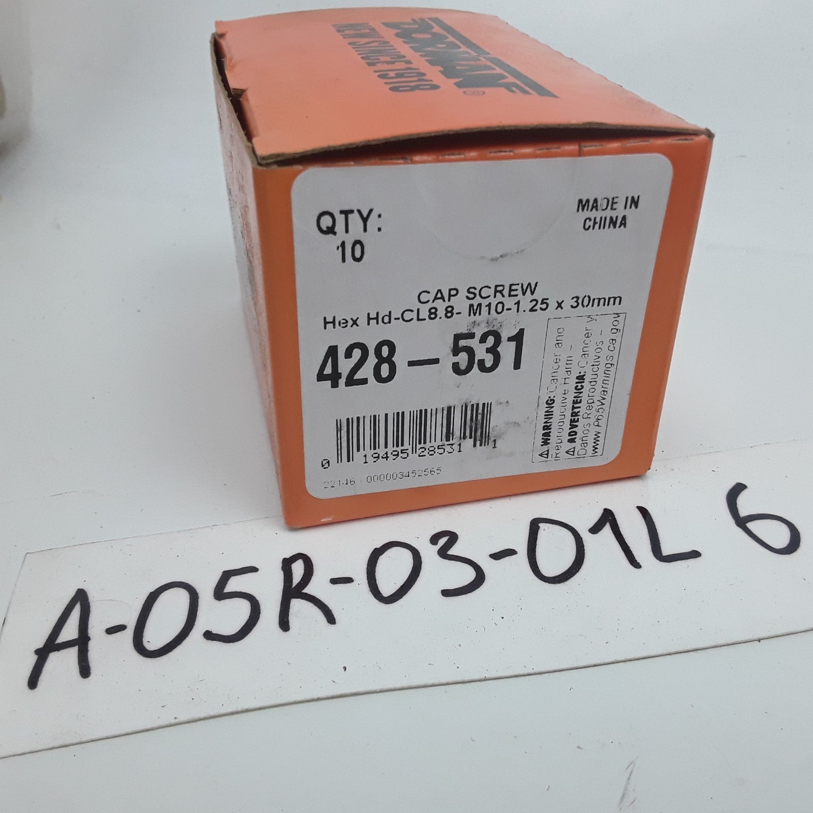 Dorman 428-531 Cap Screw-Hex Steel Head-Class 8.8- M10-1.25 x 30mm Set of 10