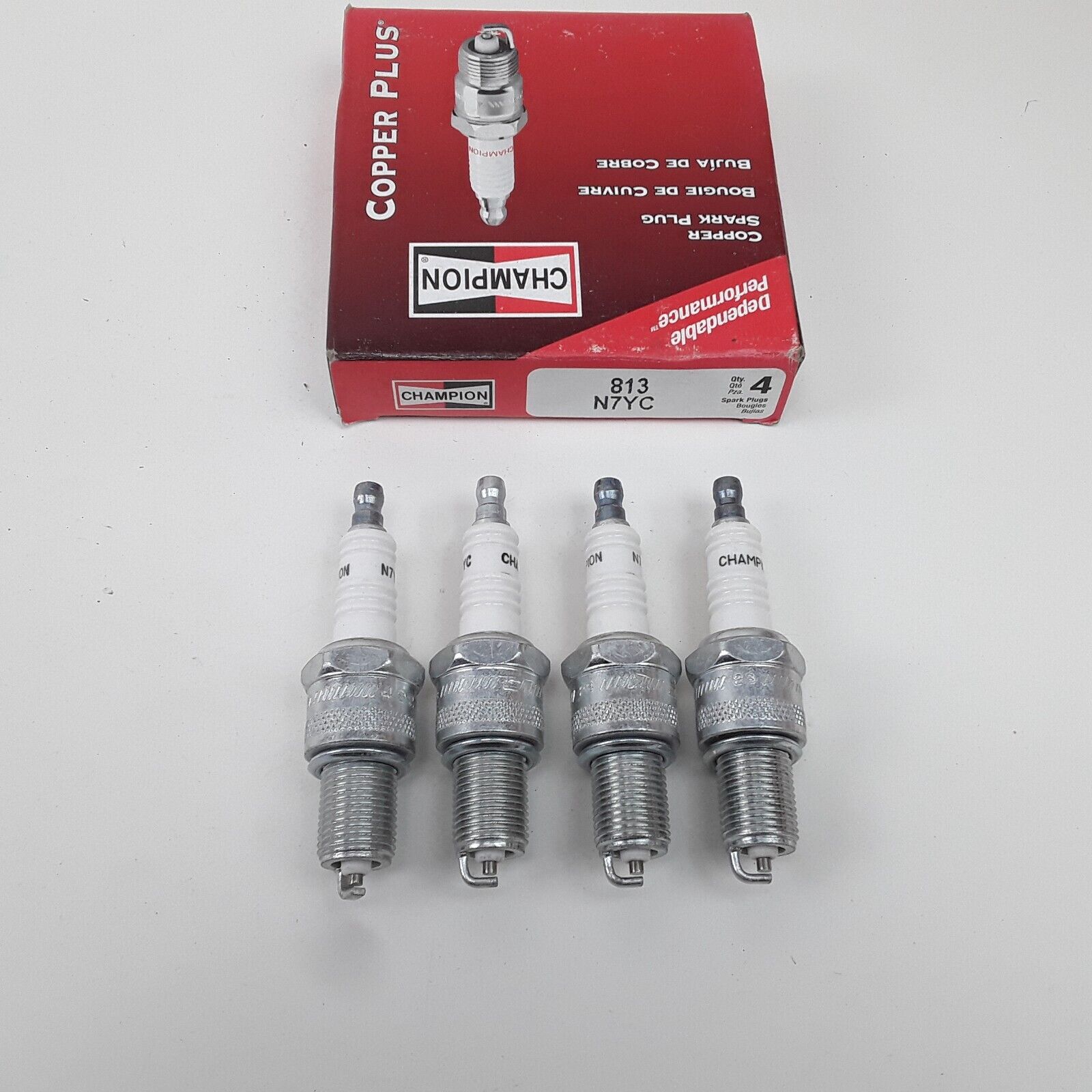 4 pcs Champion N7YC Copper Spark Plug Fits BMW Nissan Dodge Honda Ford 1953-2018