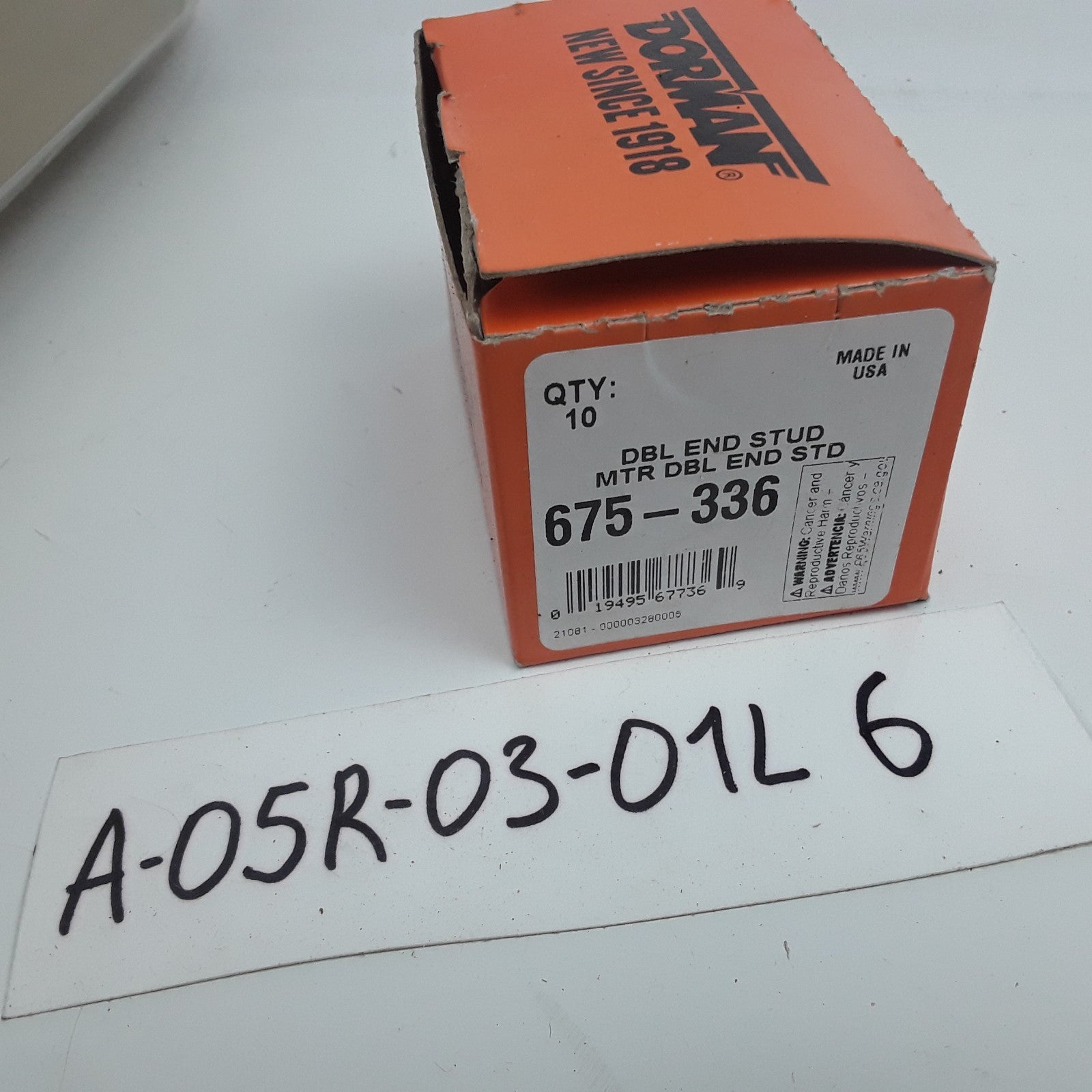 Dorman 675-336 Double Ended Stud Metal M8-1.25 x 24mm & M8-1.25 x 10mm Set of 10