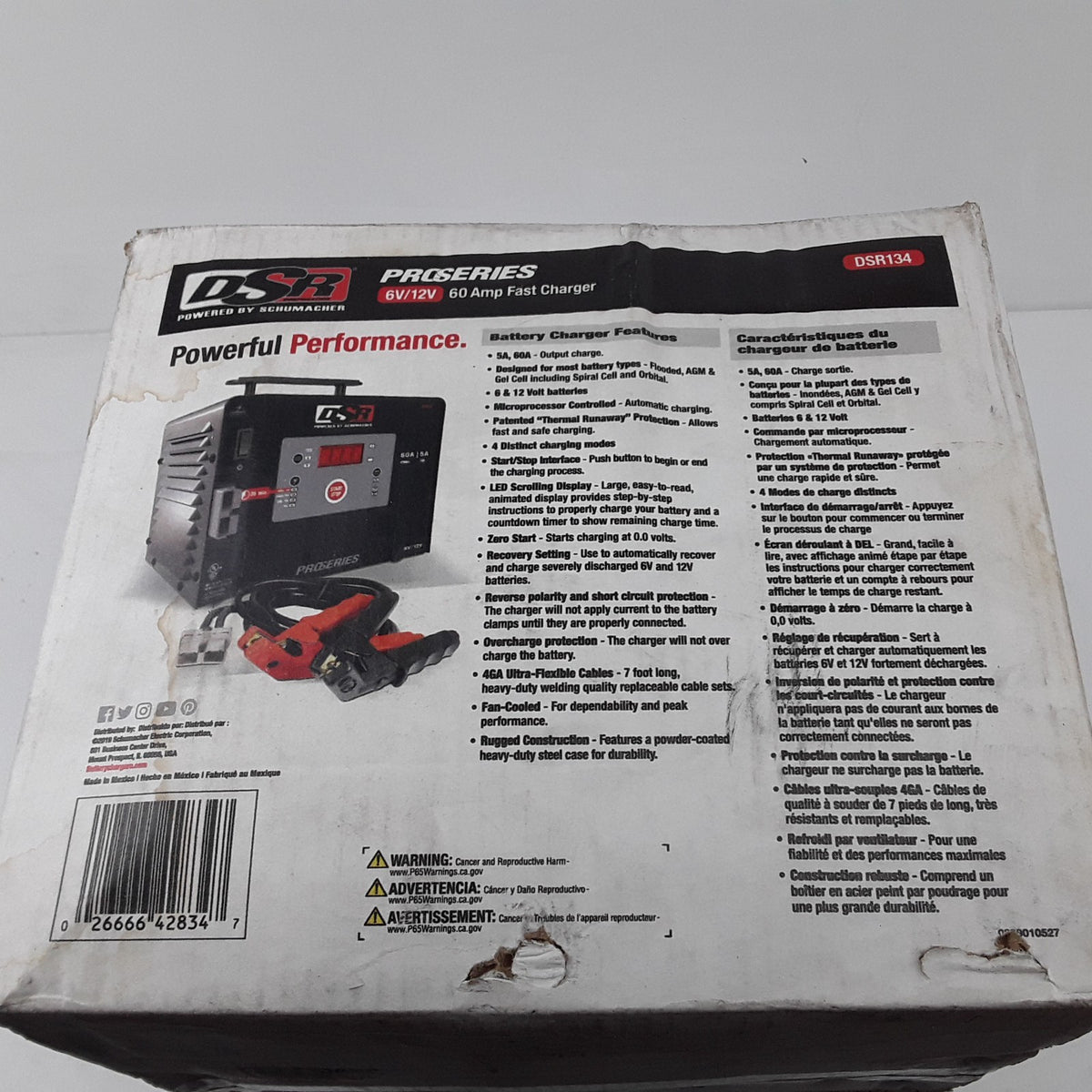 Fast Battery Charger 12V 60A Schumacher Electric DSR134 Professional Grade Rapid
