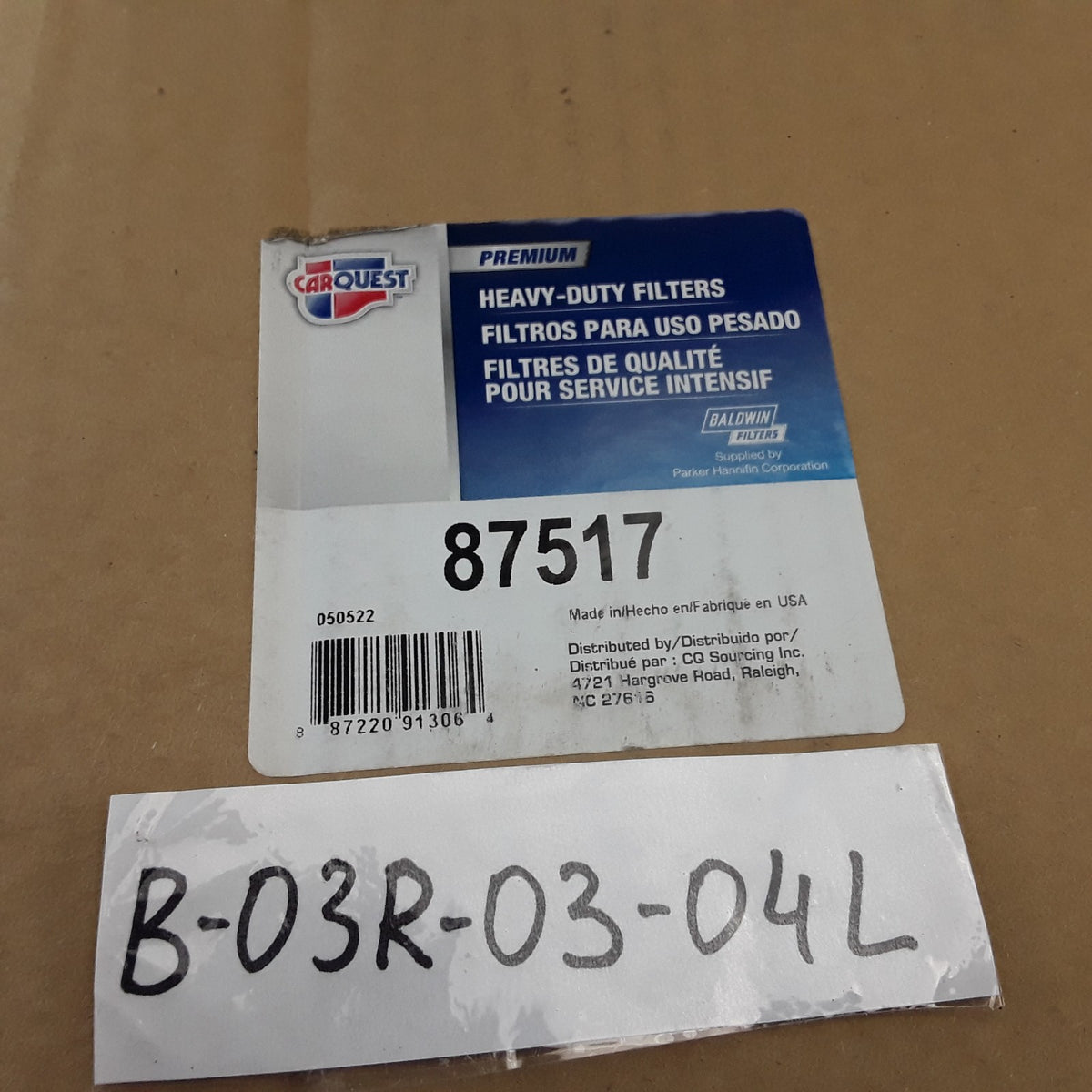 Carquest 87517 Outer Air Element with Fins Fits International Equipment