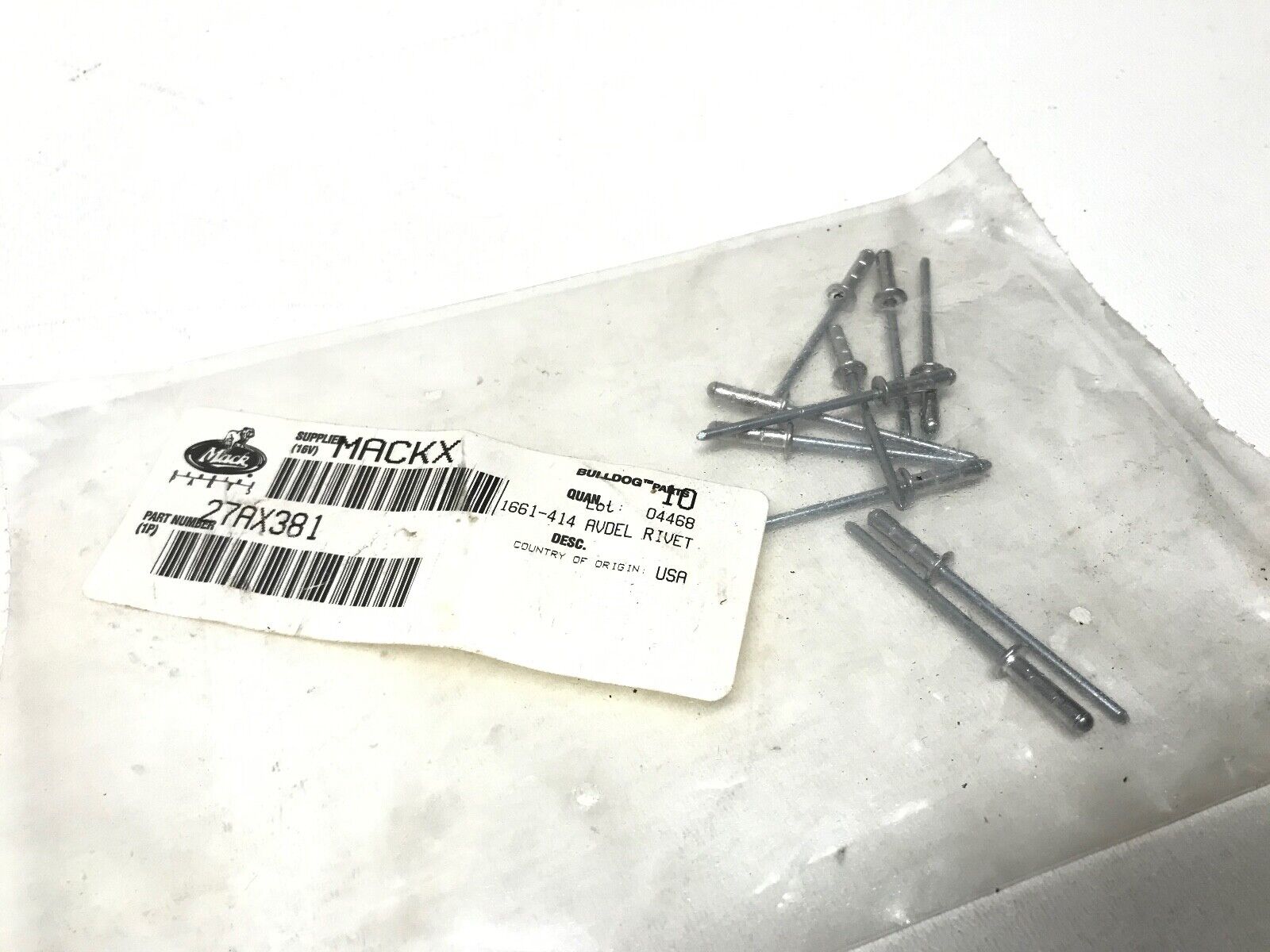 GENUINE MACK OEM 27AX381 AVDEL RIVET - 10 PCS. - HotCarParts