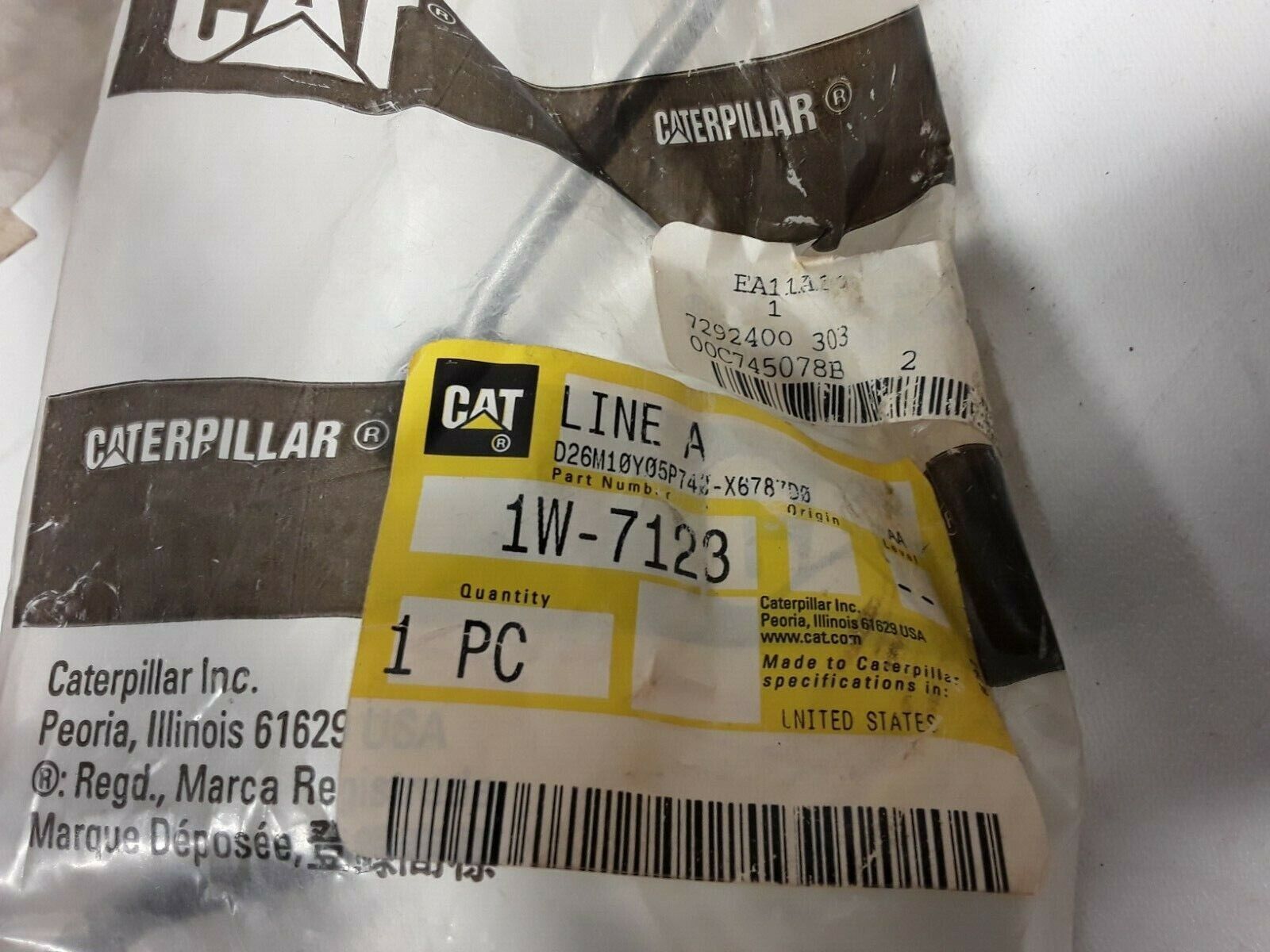1W7123 -LINE AS-FUEL INJECTION for Caterpillar OEM NEW Fits(CAT) FREE SHIPPING - HotCarParts