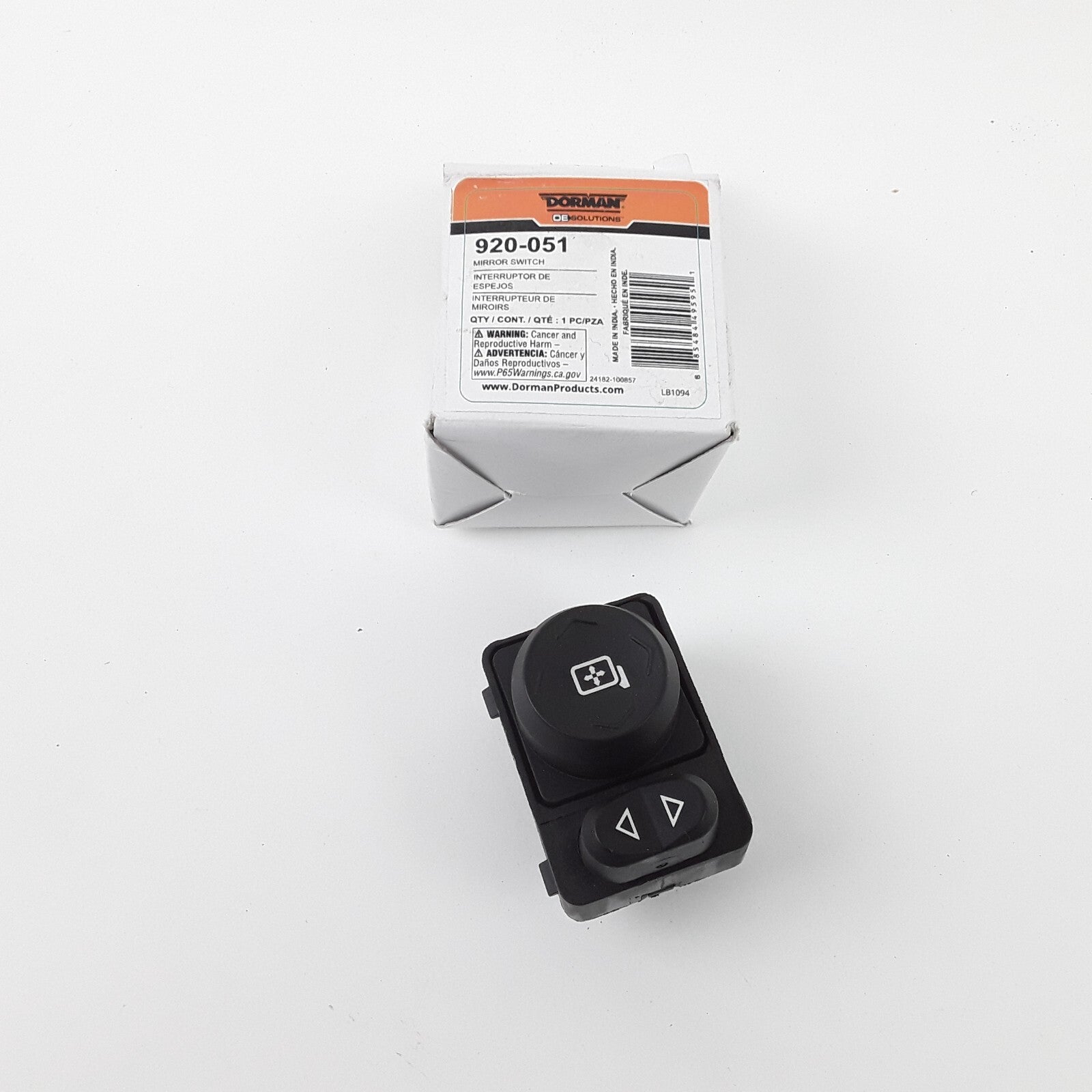 Dorman 920-051 Front Left Power Mirror Switch For Chevrolet Traverse (2009-2017)
