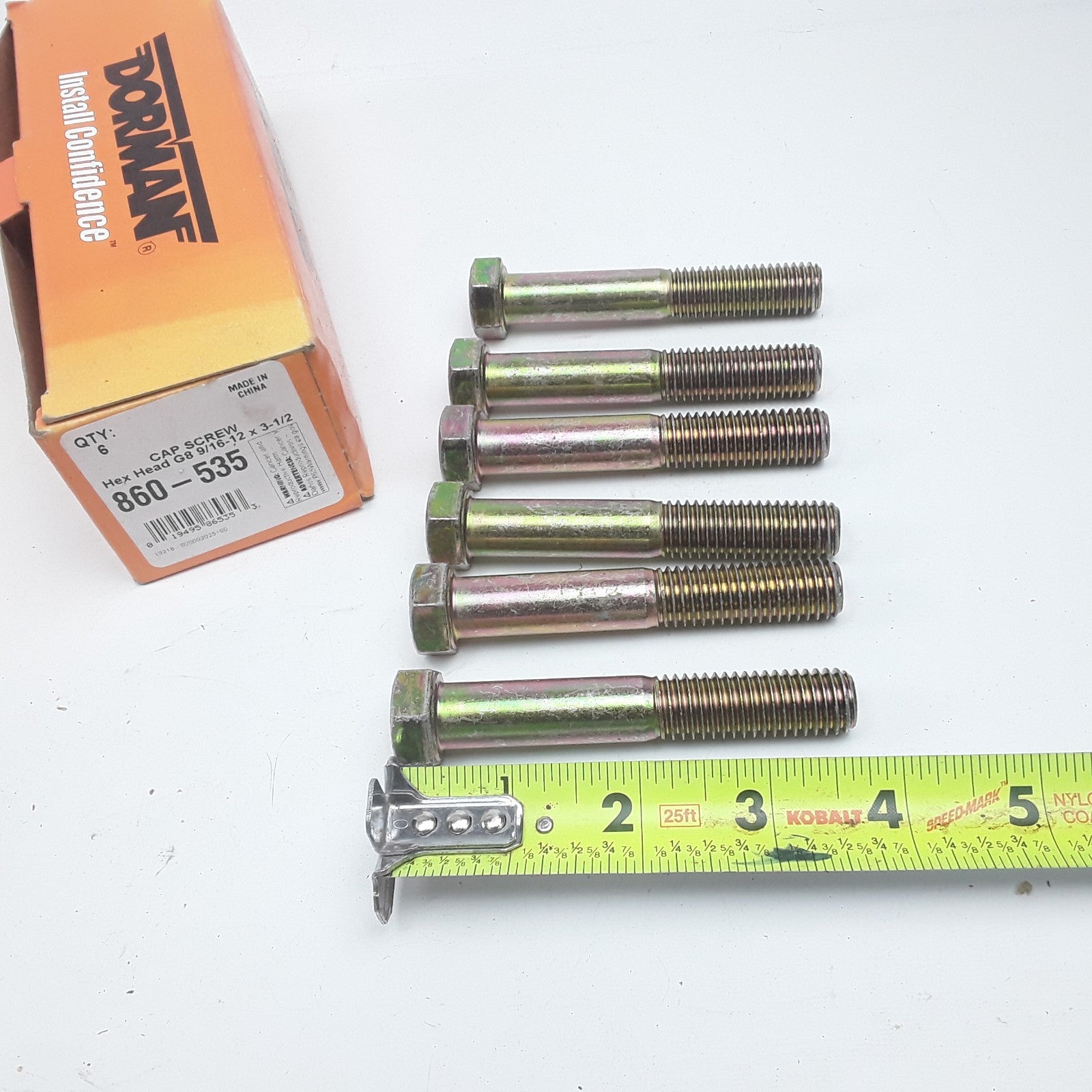 Dorman 860-535 Cap Screw-Hex Steel Head-Grade 8- 9/16-12 x 3-1/2 in Set of 6