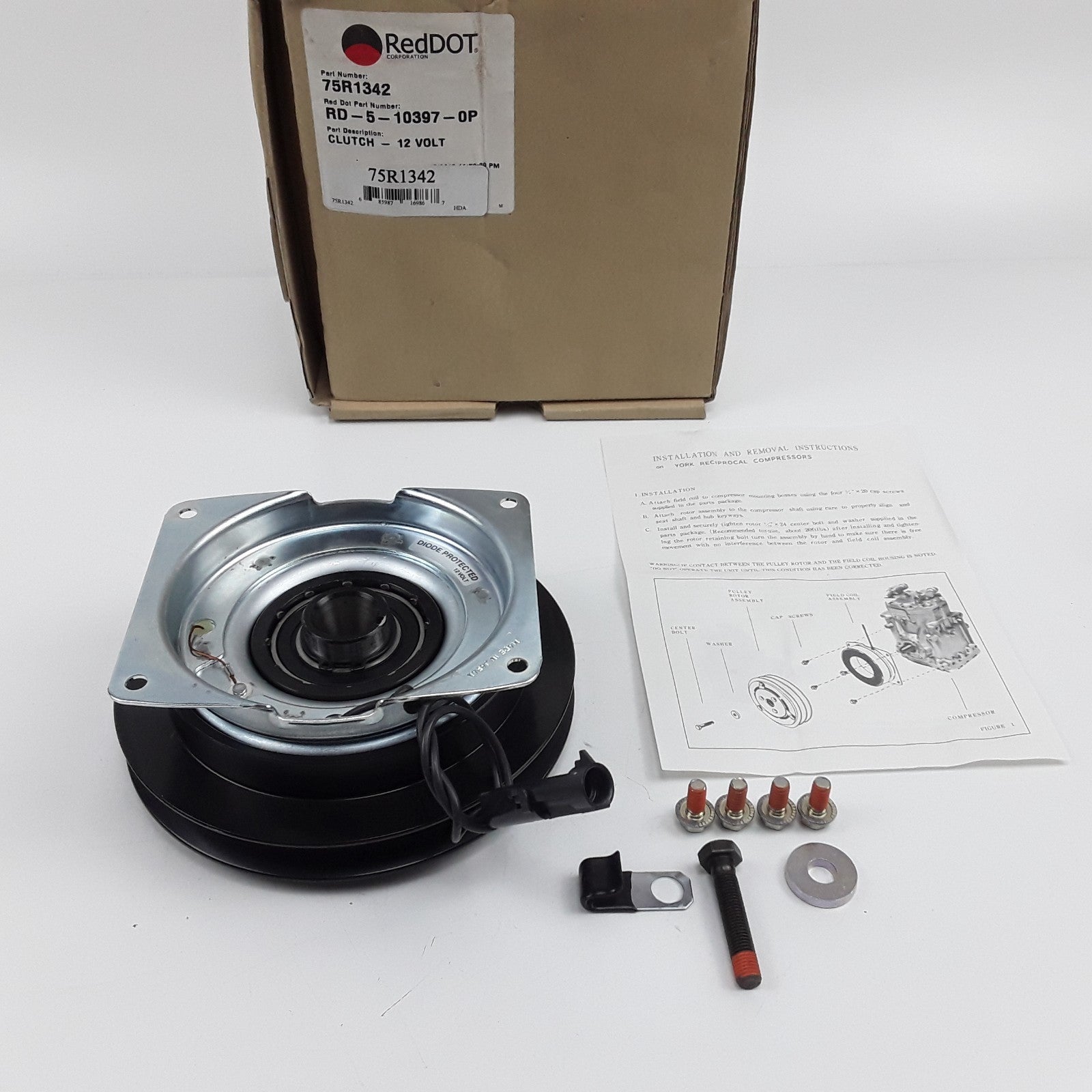 Red Dot 75R1342 A/C Compressor Clutch 12V MA-N06D RD-5-10397-0P