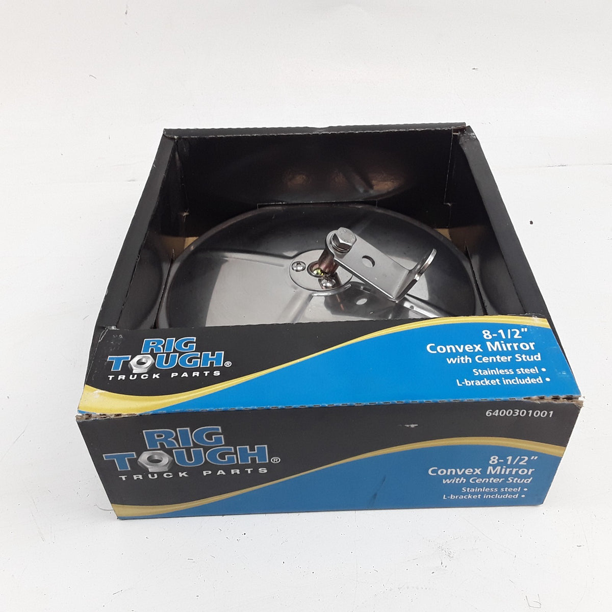 Rig Tough 6400301001 8-1/2" Convex Mirror with Center Stud Stainless Steel