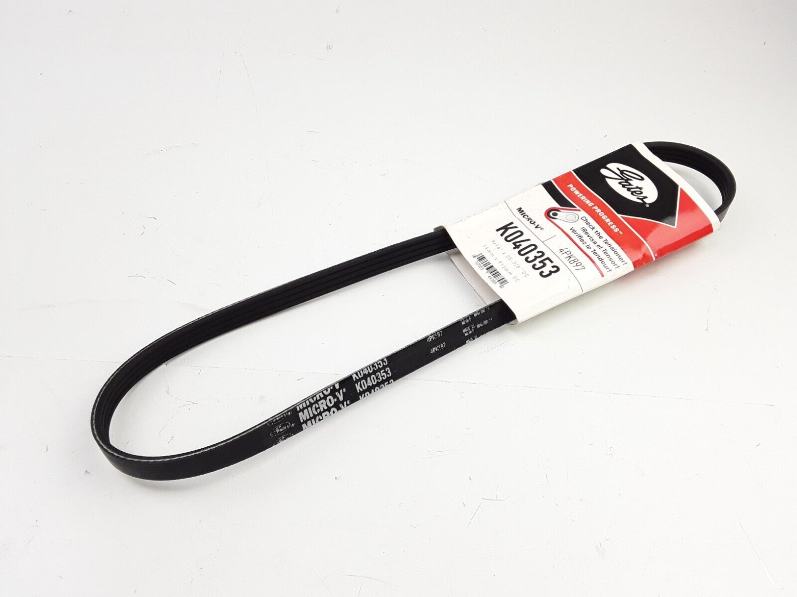 Serpentine Belt-Premium OE Micro-V Belt Gates K040353 4PK897 Fast Free Shipping - HotCarParts