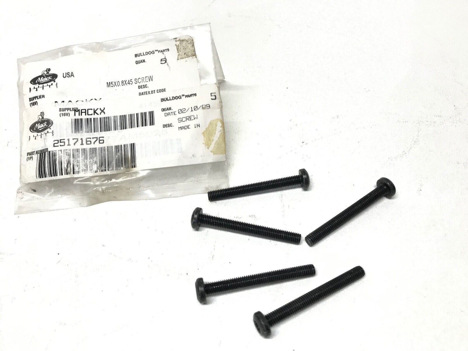 5 PCS. - GENUINE MACK OEM 25171676 Six Point Socket Screw M5X0.8X45 77AM5028 - HotCarParts