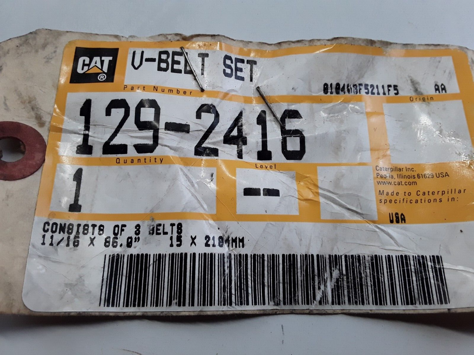 CAT 129-2416 COGGED V-BELT 1N-3464 1N3464 SET OF 3 TRACK-TYPE TRACTOR D8N D8R II - HotCarParts