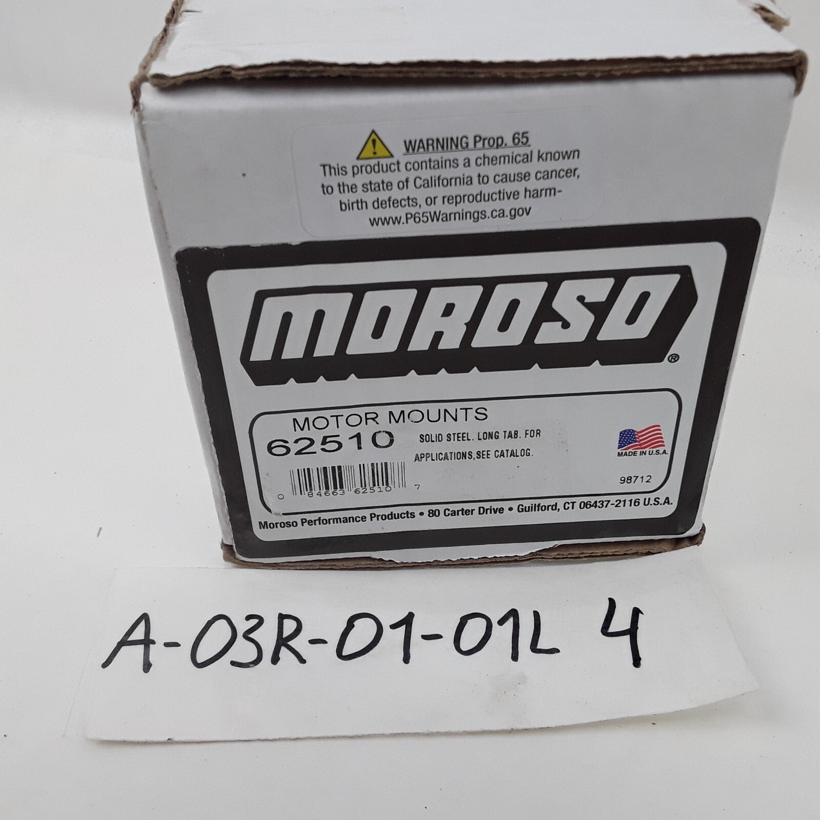 Moroso 62510 Engine Mount Set A: 2-1/8" B: 2-3/8" SBC, BBC For Chevrolet Motor