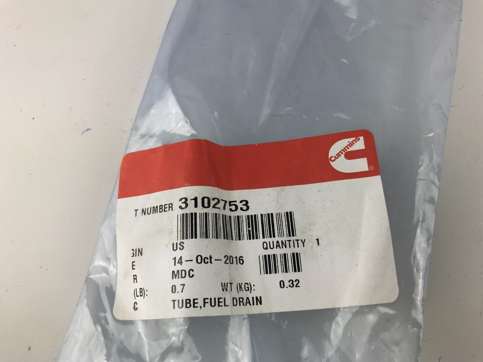 GENUINE OEM CUMMINS TUBE FUEL DRAIN 3102753 FAST SHIPPING - HotCarParts