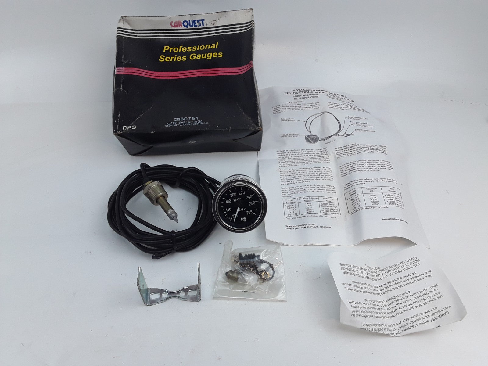 Stewart Warner 82326-144 Professional Series Water Temperature Gauge