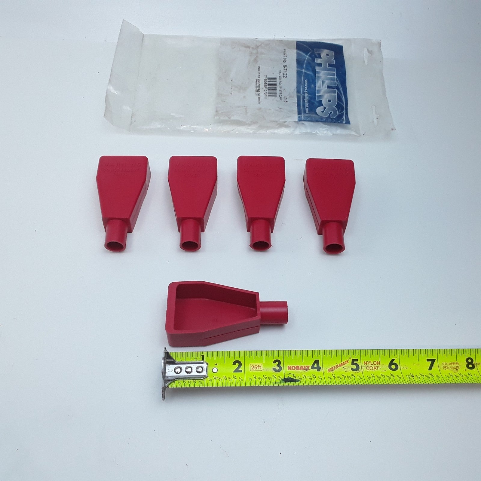 Phillips Industries 8-7122 Battery Terminal Cover Straight Red 1&2 Gauge 5PCS