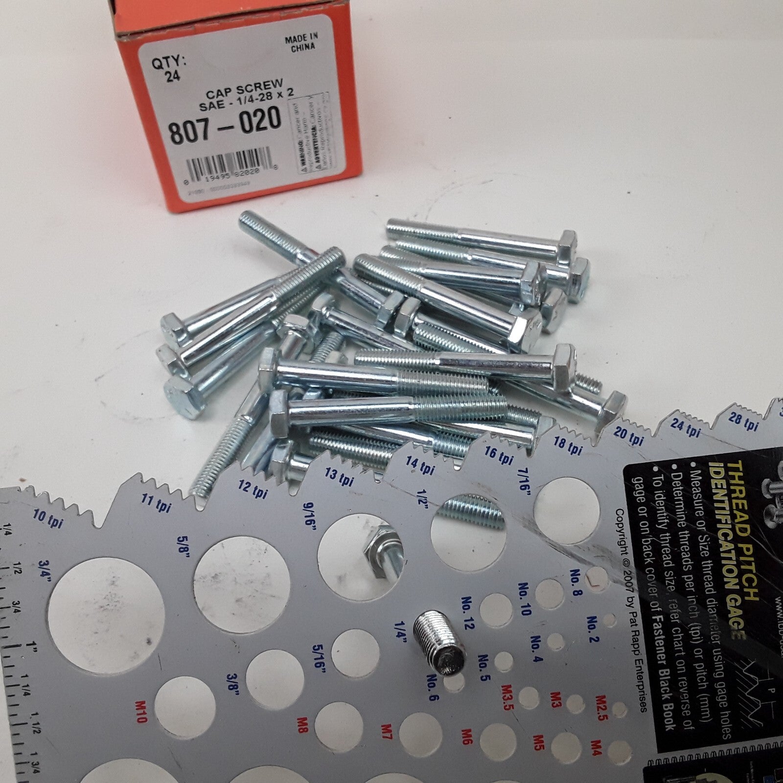 Multipurpose Car Truck Bolt Cap Screw-Hex Head-Grade 5- 1/4-28 x 2 In Pack of 24