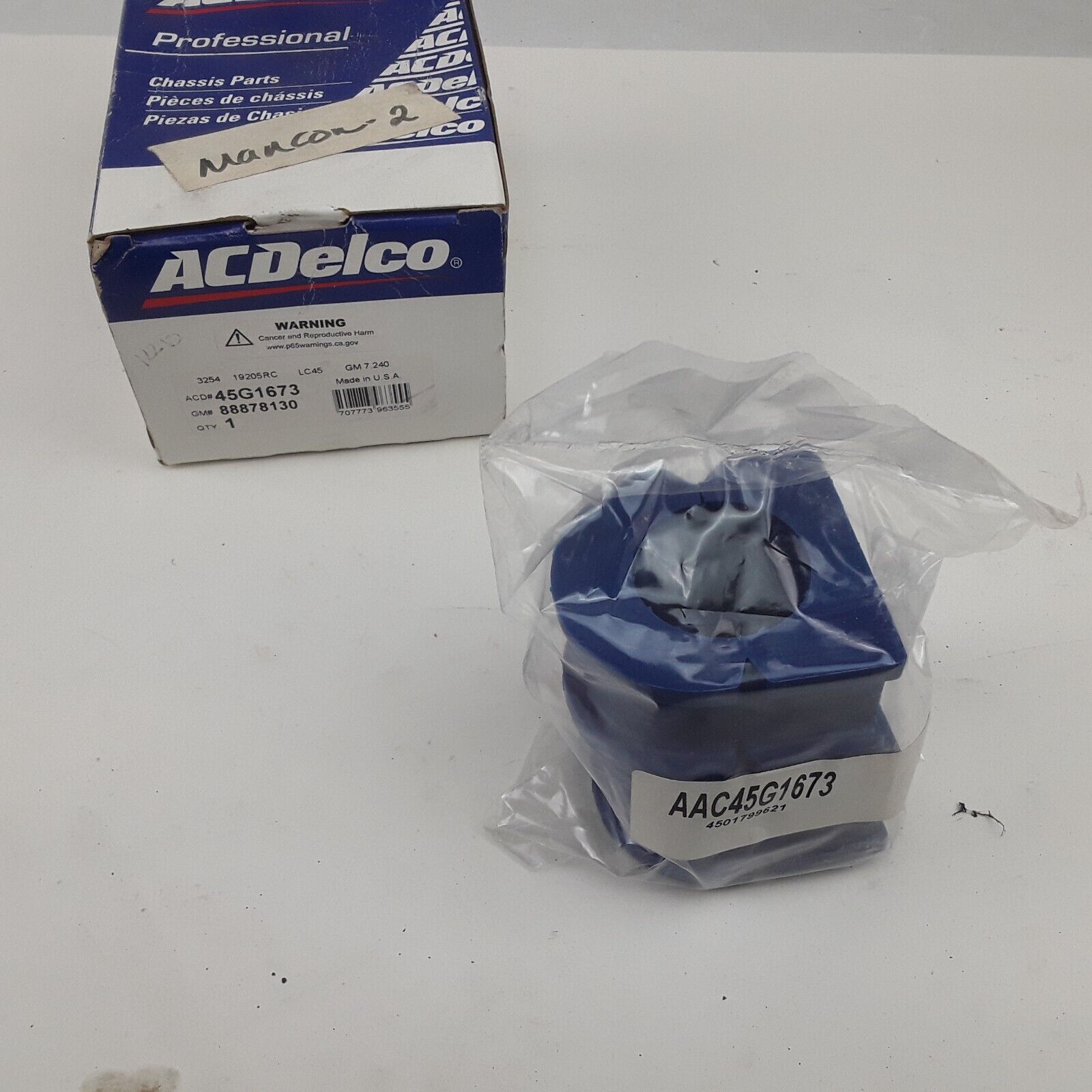 OEM ACDelco 45G1673 Bushings - Suspension Stabilizer Bar Bushing 88878130