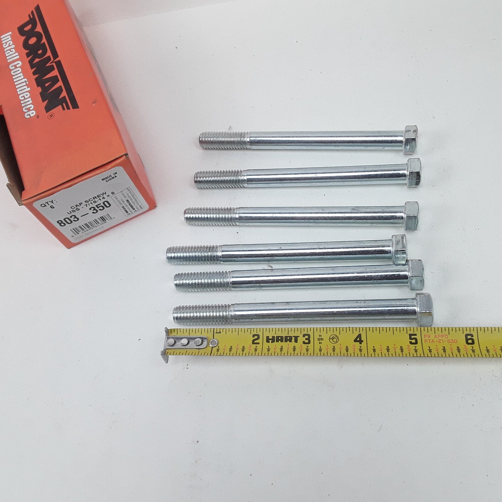 Multipurpose Car Truck Bolt Cap Screw-Hex Head-Grade 5- 7/16-14 x 5 In Pack of 6