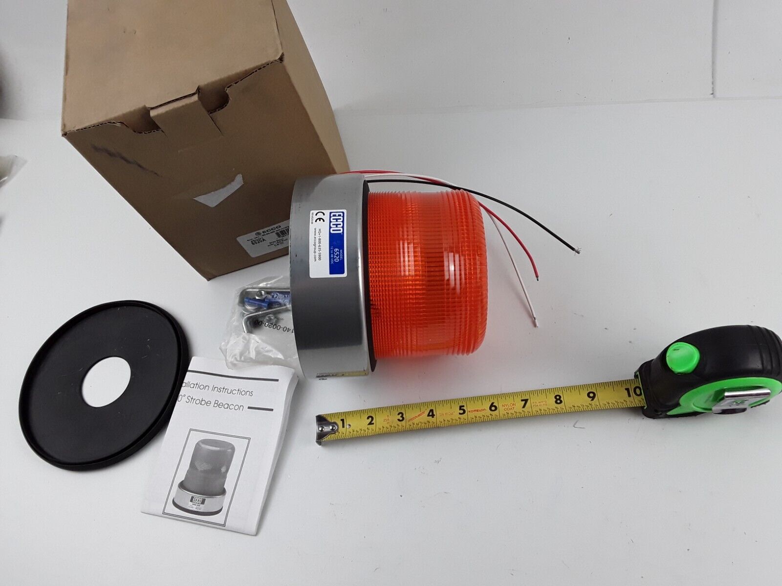 Ecco 6520A Strobe Beacon Lamp Amber J-Bolt Mount 12-48 VDS Fast Free Shipping - HotCarParts