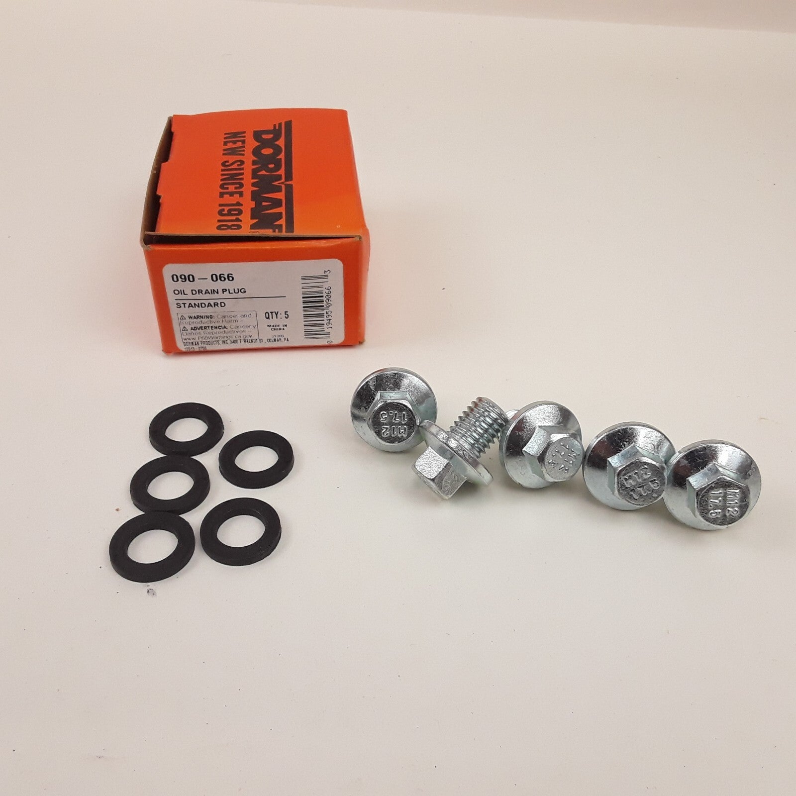 Set 5 Engine Oil Drain Plug Standard M12-1.75 Head Size 13mm Fits Buick Pontiac