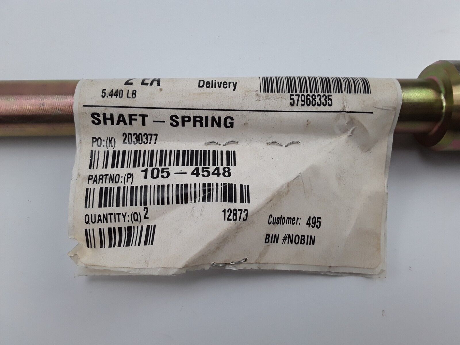 Genuine Toro SHAFT-SPRING P/N 105-4548 , 1054548 , 105 4548 Fast Free Shipping - HotCarParts