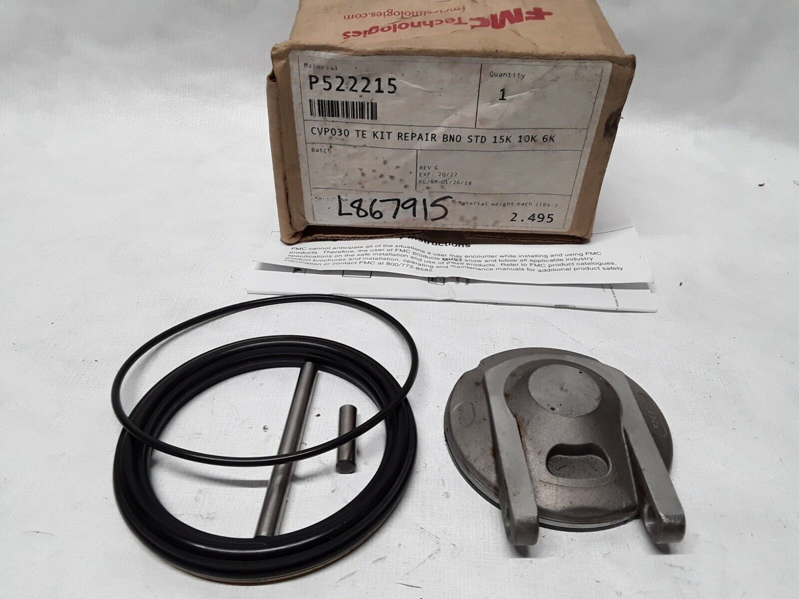 FMC Technologies P522215 CVP030 TE KIT REPAIR BNO STD 15K 10K 6K P526777 P526779 - HotCarParts