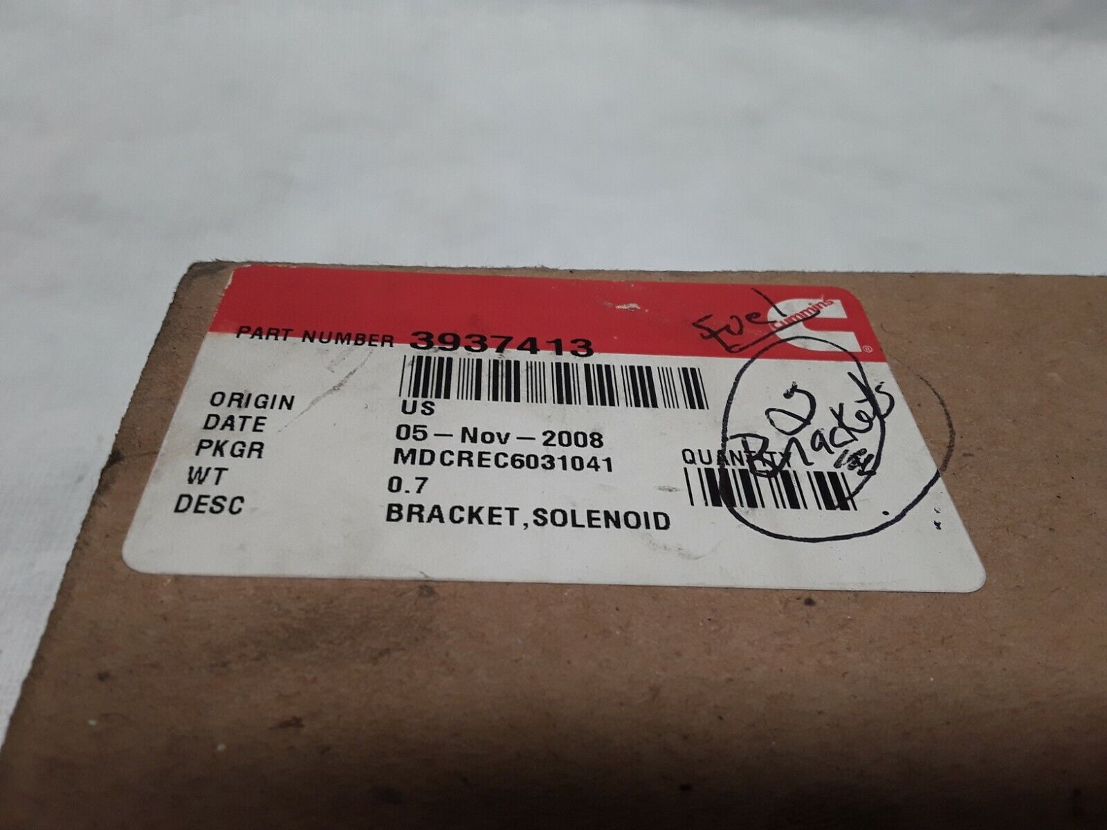 Cummins BRACKET,SOLENOID 3937413 FAST SHIPPING - HotCarParts