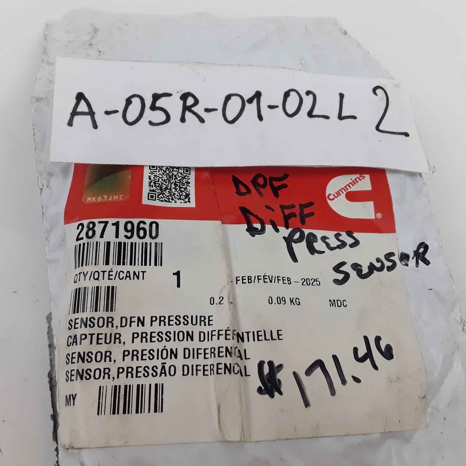 GENUINE Differential Pressure Sensor Fits Kenworth Mack Peterbilt Freightliner