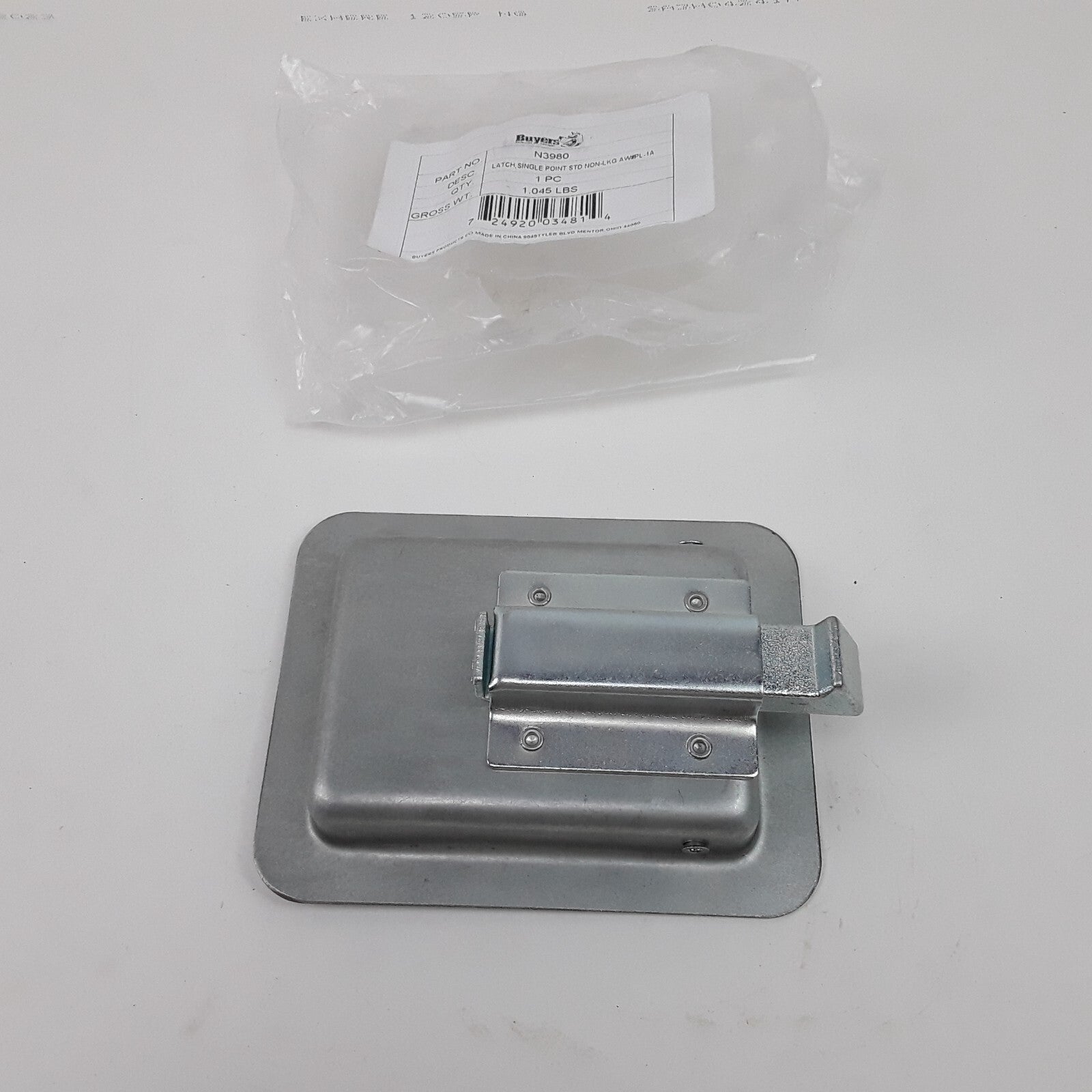 Buyers Products N3980 Rust Resistant Steel Single Point Non-Locking Paddle Latch