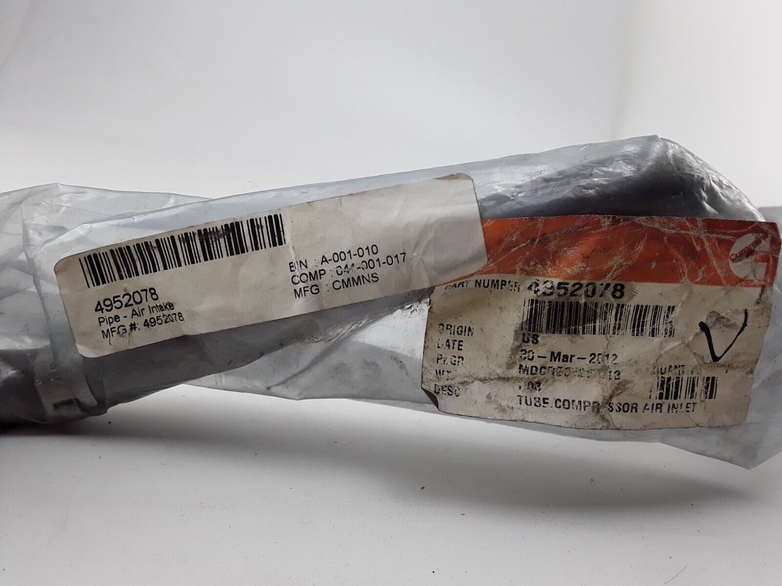 Cummins ISM Engine Air Compressor Inlet Intake Pipe Tube 4952078 FREE SHIPPING - HotCarParts