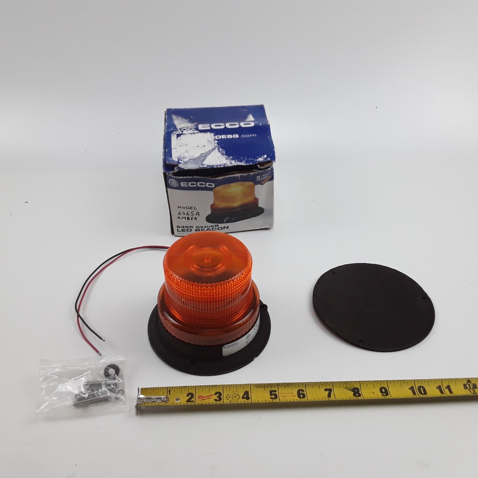 Ecco 6465A Amber Compact low profile Emergency Flashing Beacon Amber Light