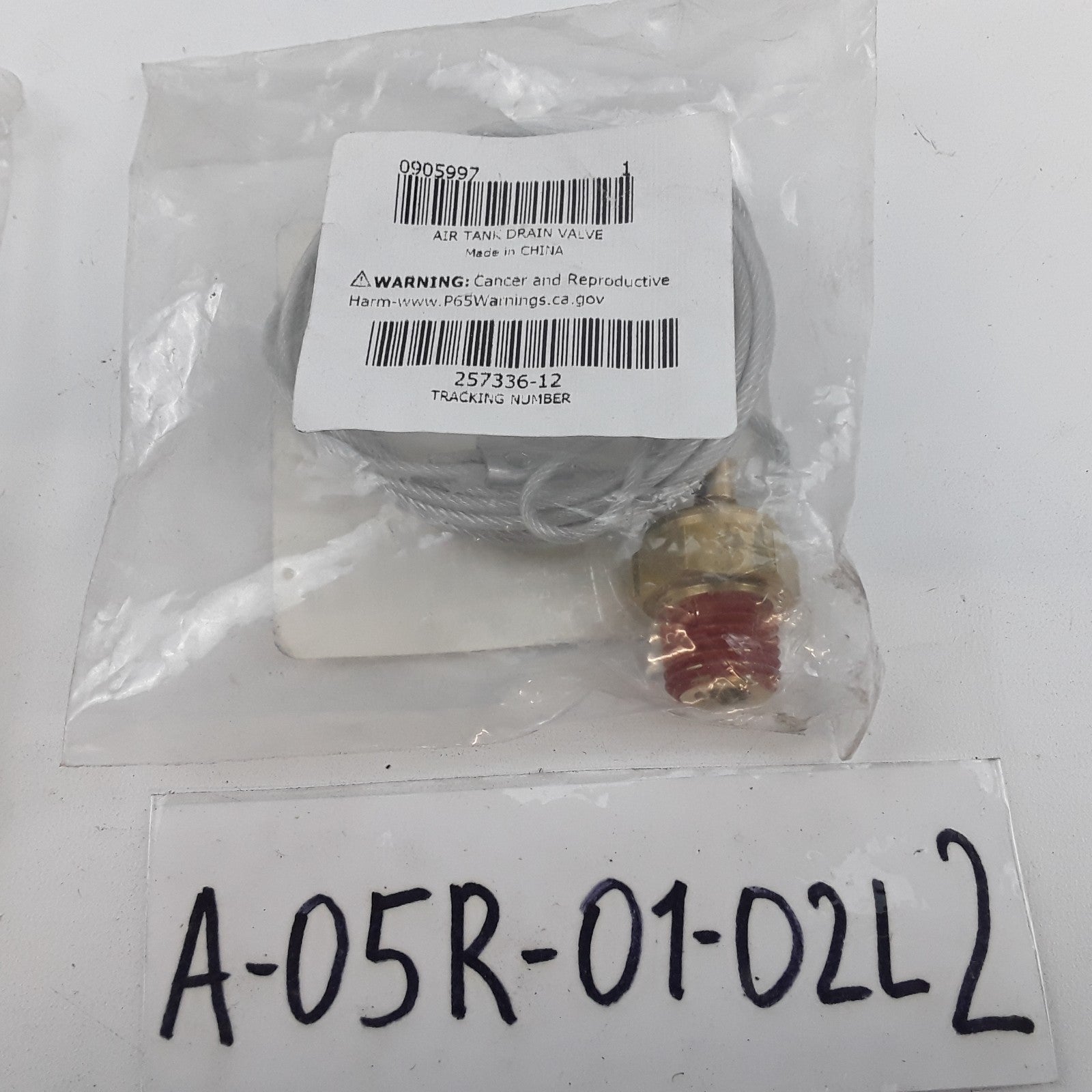 257336-12 Air Tank Drain Valve Assembly Pull Type For Heavy Duty Trucks