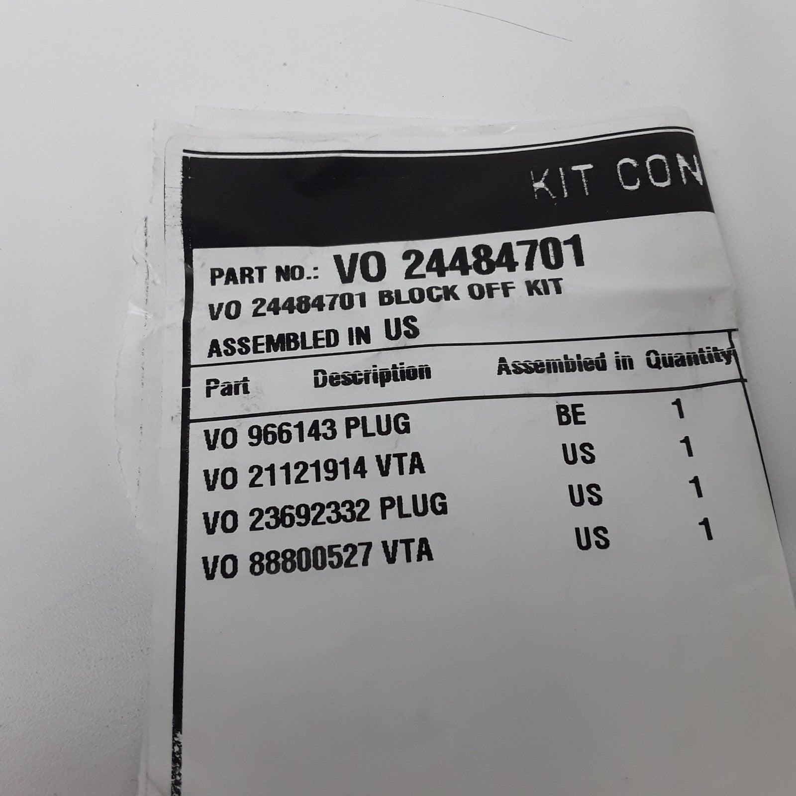 Fuel Rail Plug Kit 24484701 For Volvo Heavy Duty Commercial Trucks Series