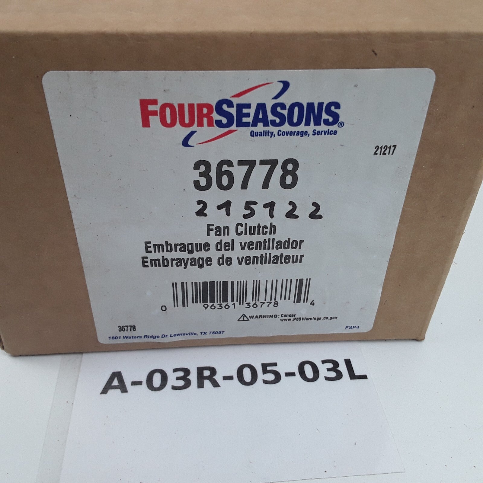 Four Seasons 36778 Fan Clutch For Mazda B2300 Ford Ranger F-100 Ranger 2001-2010