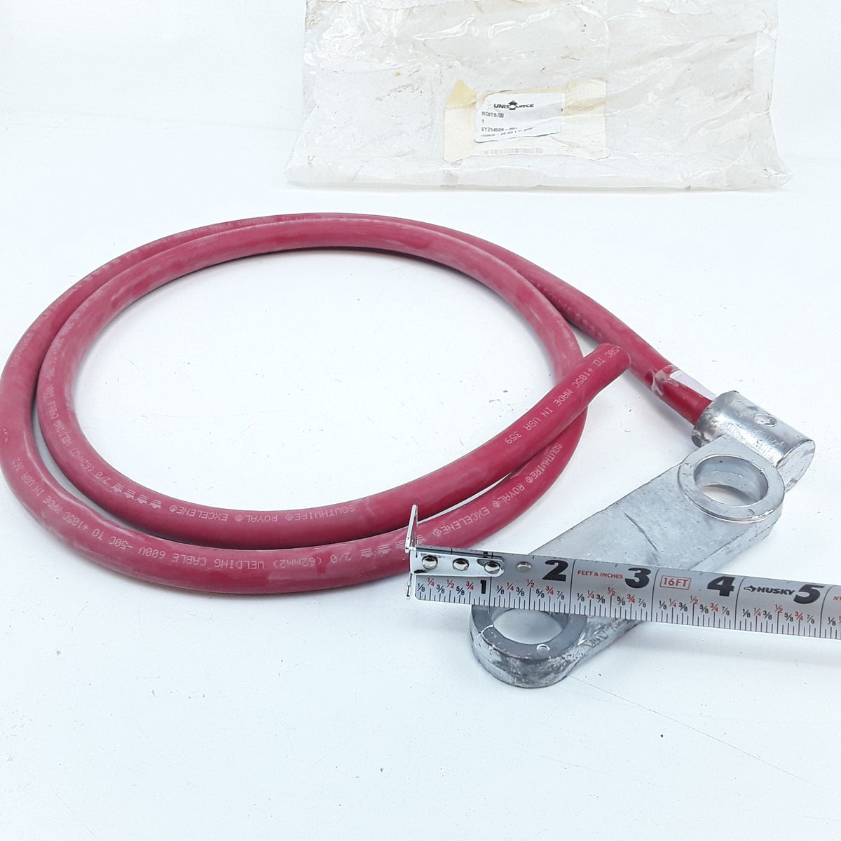 2/0 Battery Cable 5 Ft Red Forklift Positive Lead 2 Hole 3/4" p/n SY214529-001