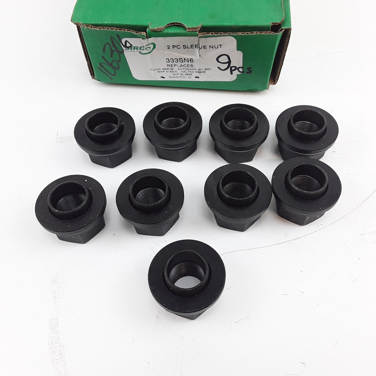 SIRCO 333SN6 Nut M22-1.5 x 6mm 9-Pieces Sleeve Nut p/n 333SN6 430632 M-4214
